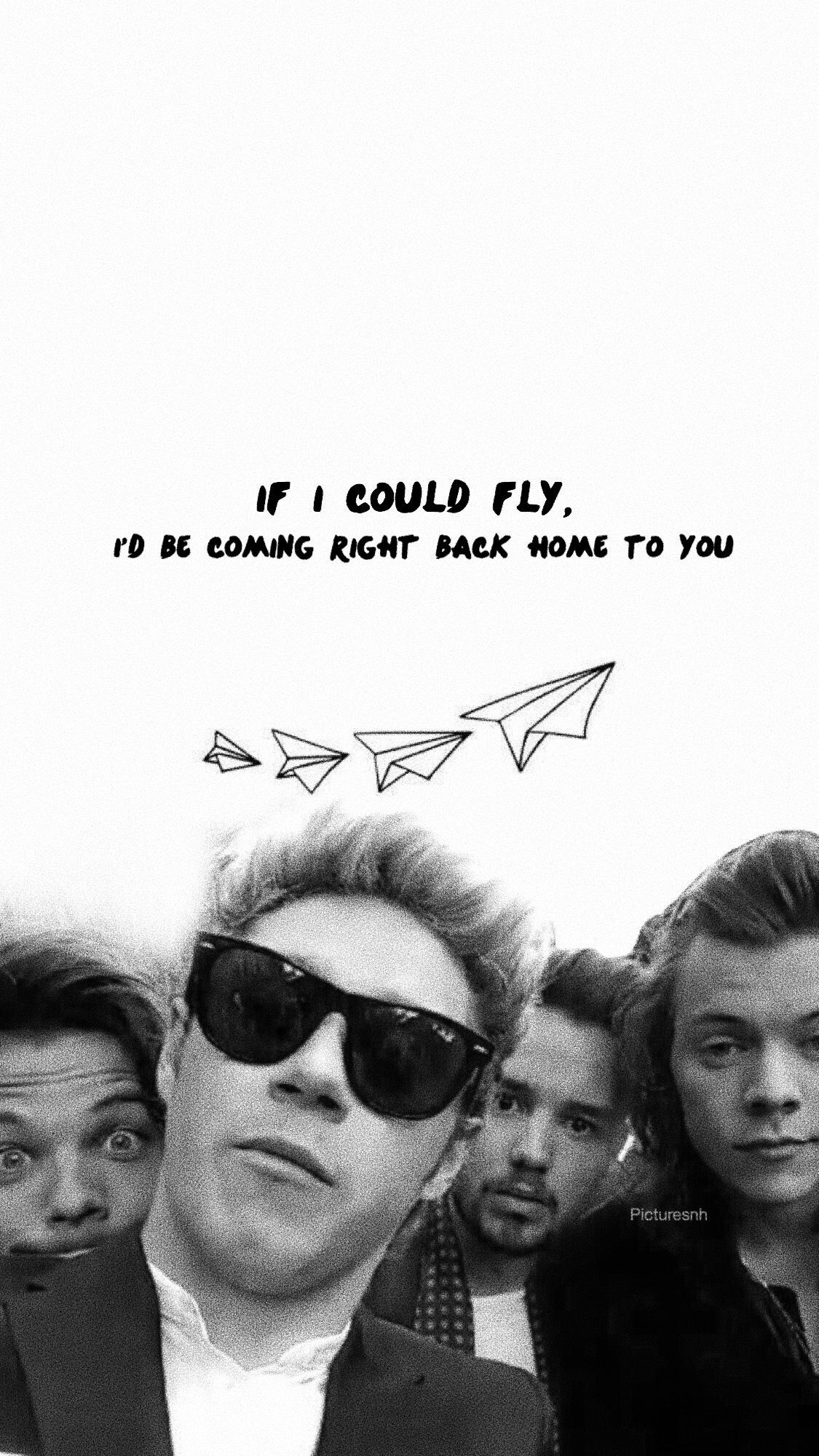 A poster with the words if i could fly - One Direction