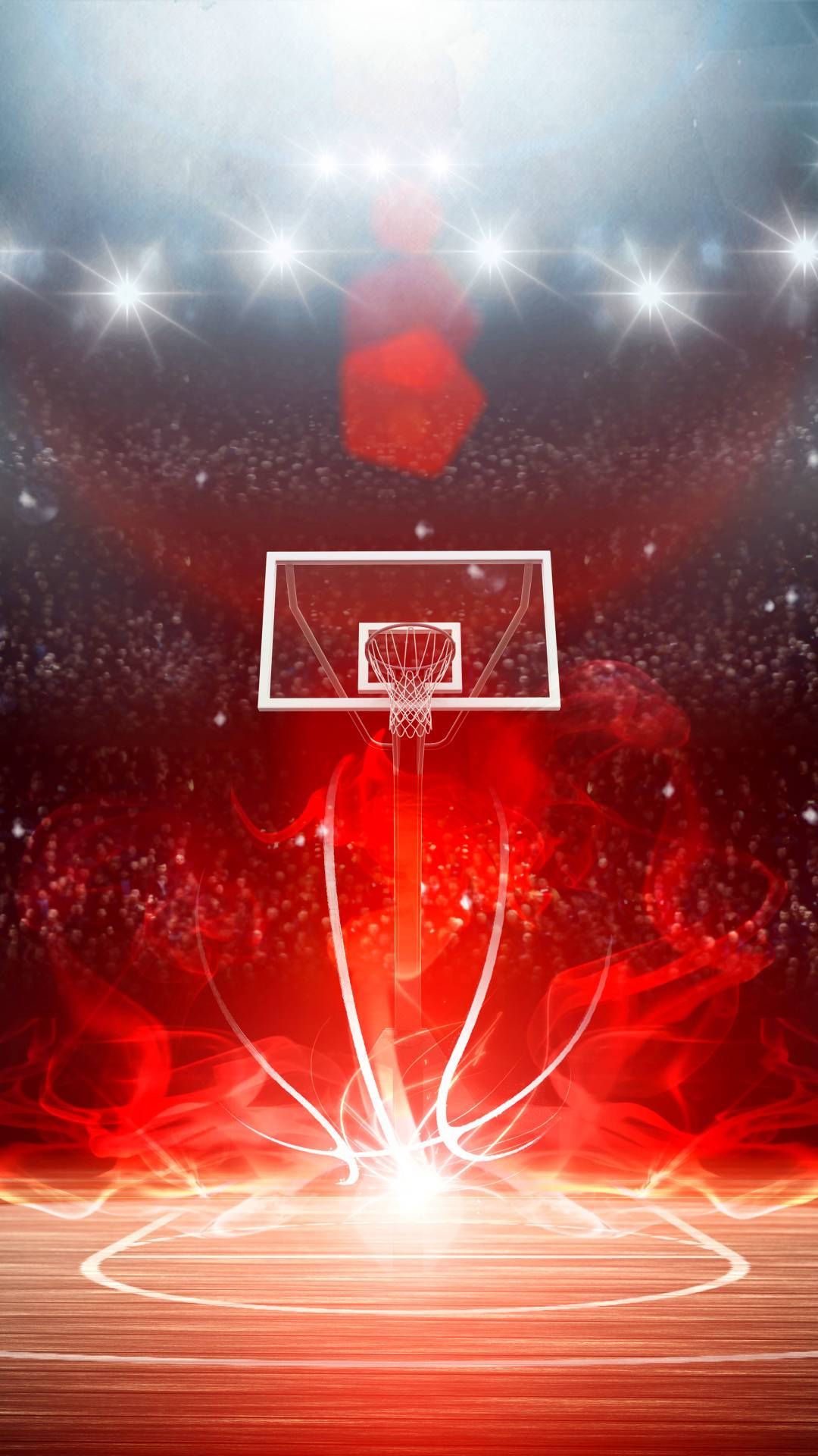 Download Cool Basketball Glowing Red Wallpaper