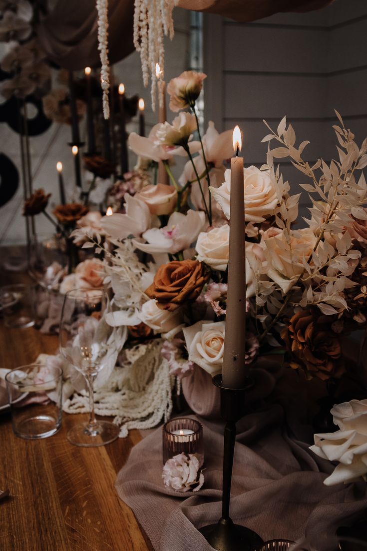 Styled shoot. Inspiration for weddings, birthdays, dinner parties and celebrations. Black aesthetic wallpaper, Dinner table setting, Flower aesthetic