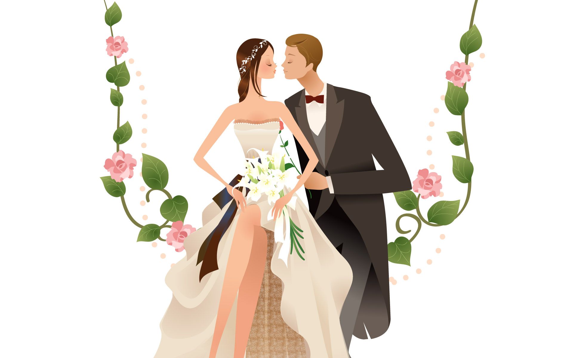 Cute Wedding Cartoon Wallpaper Free Cute Wedding Cartoon Background