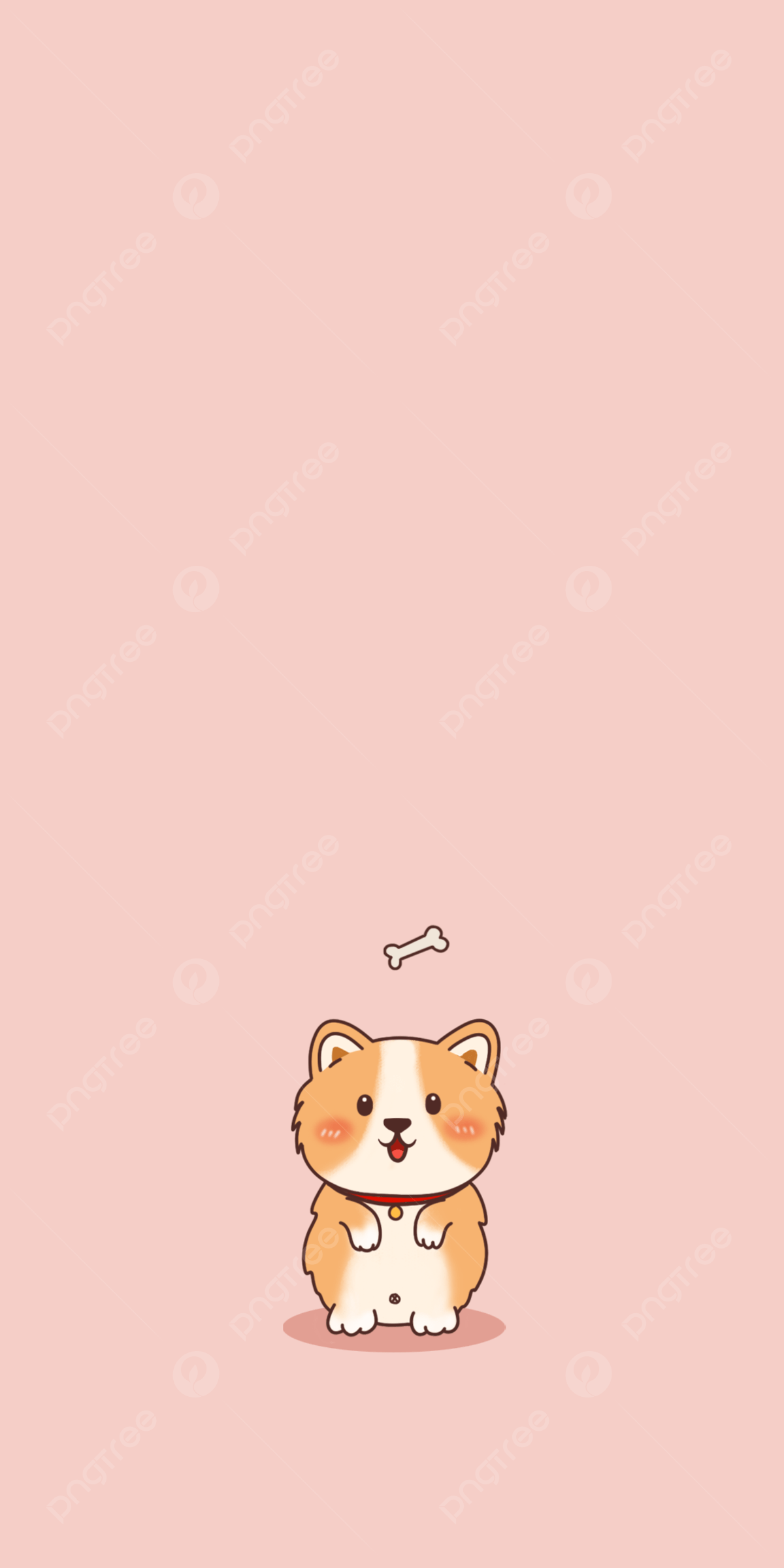 Corgi Theme Mobile Wallpaper Background, Flat, Cute, Pink Background Image for Free Download