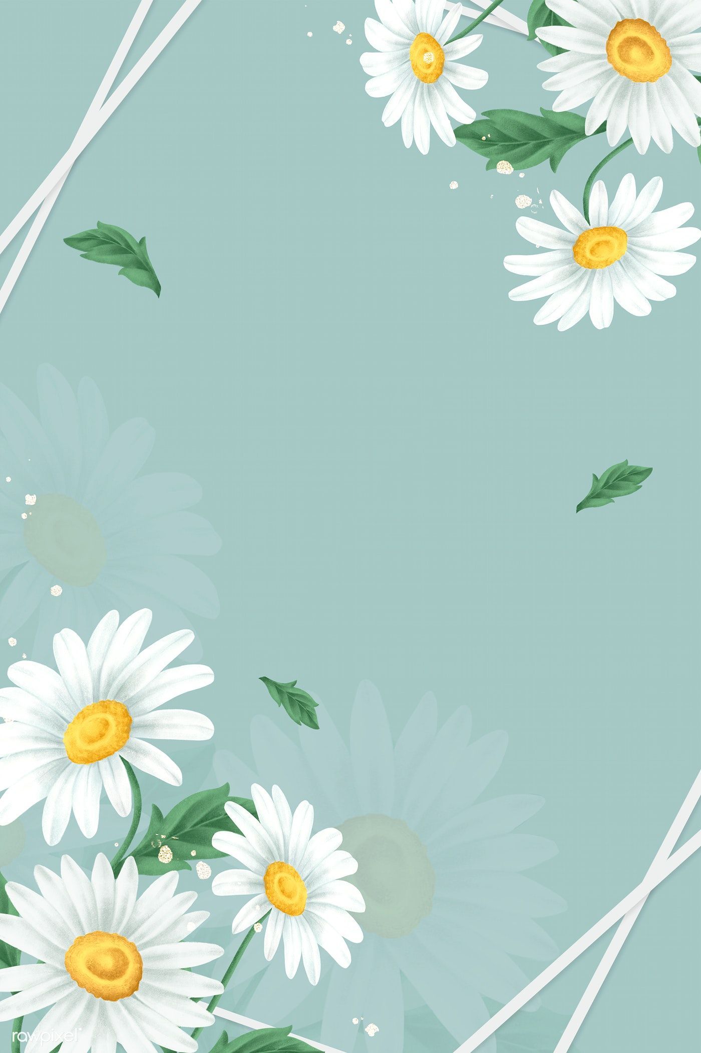 Download premium vector of Daisy flowers on a blue background - Daisy