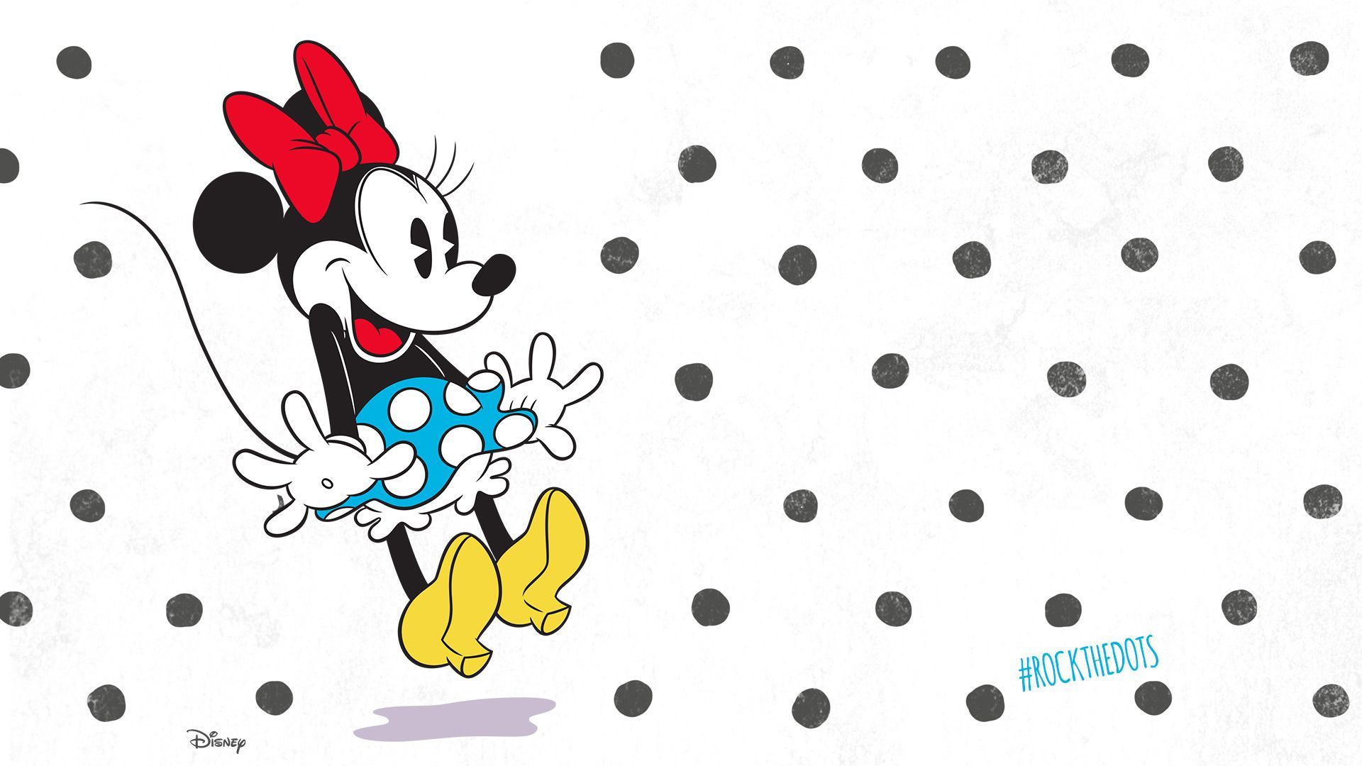 Minnie Mouse wallpaper with polka dots and the hashtag #MinnieMoods - Minnie Mouse