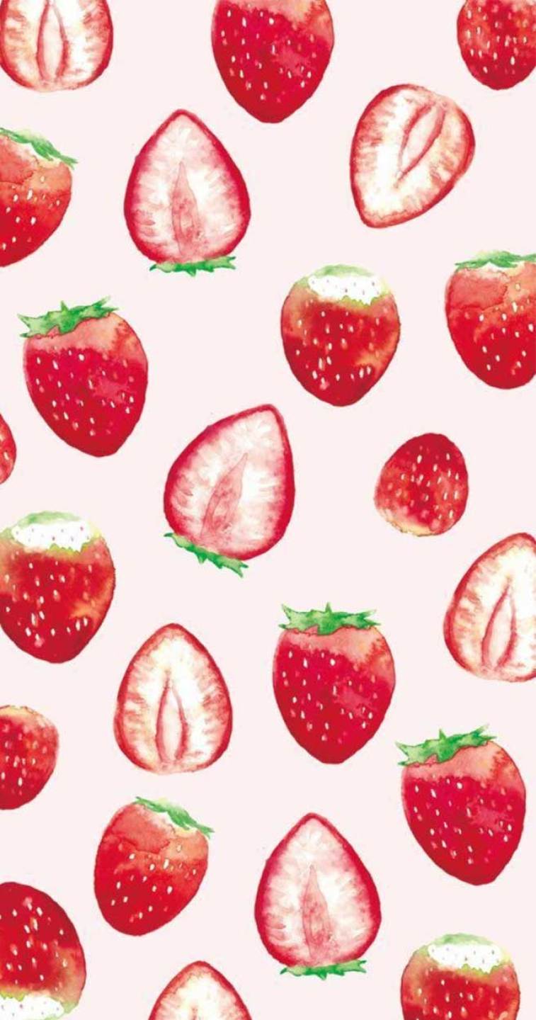 strawberry watercolor Wallpaper