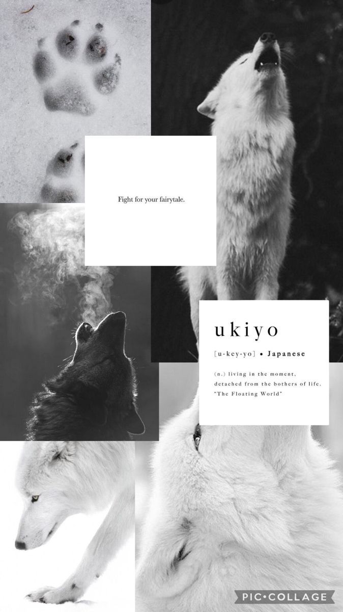 A collage of pictures with the words utu and wolf - Wolf