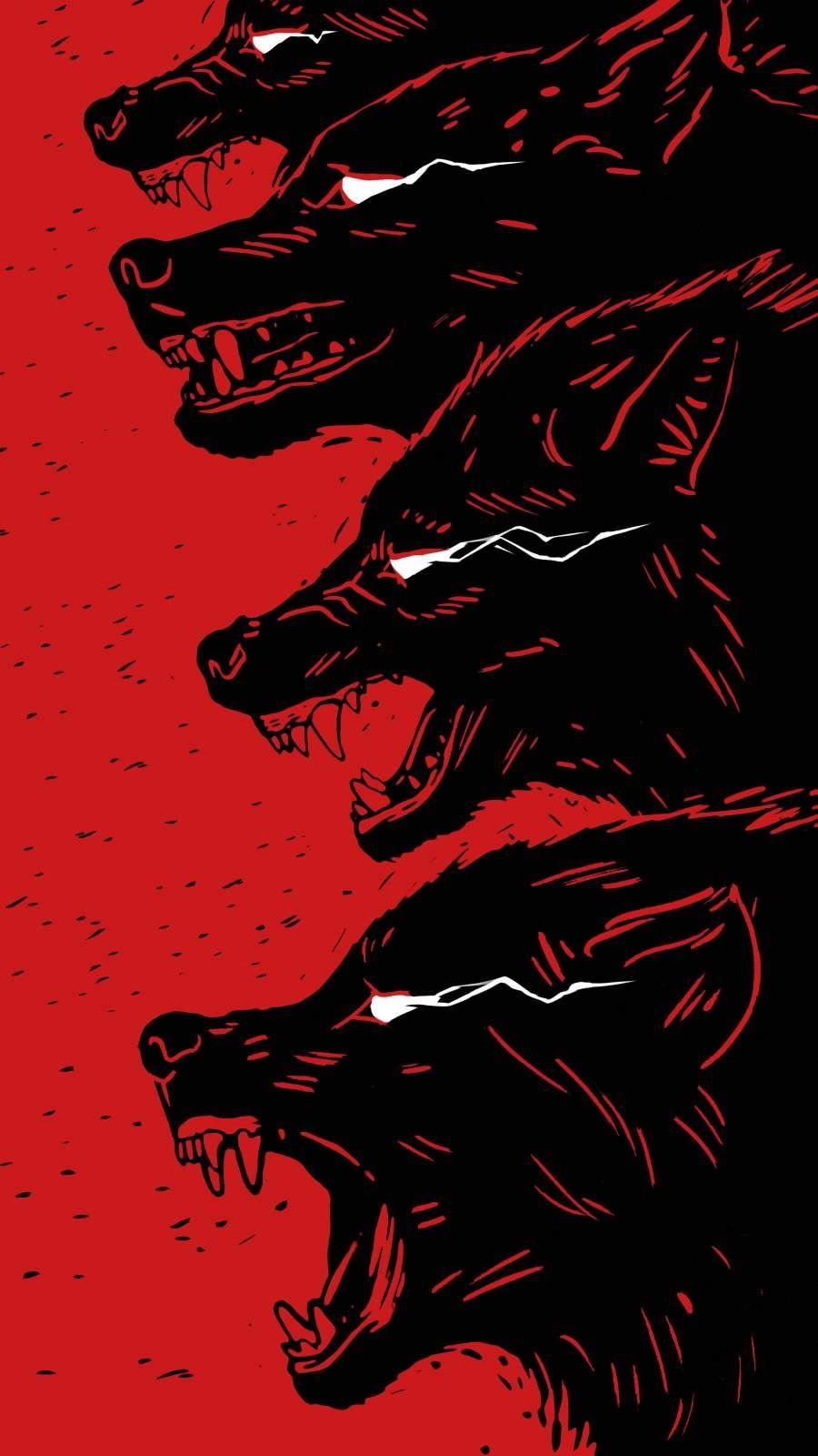 Red and black wolves wallpaper - Wolf