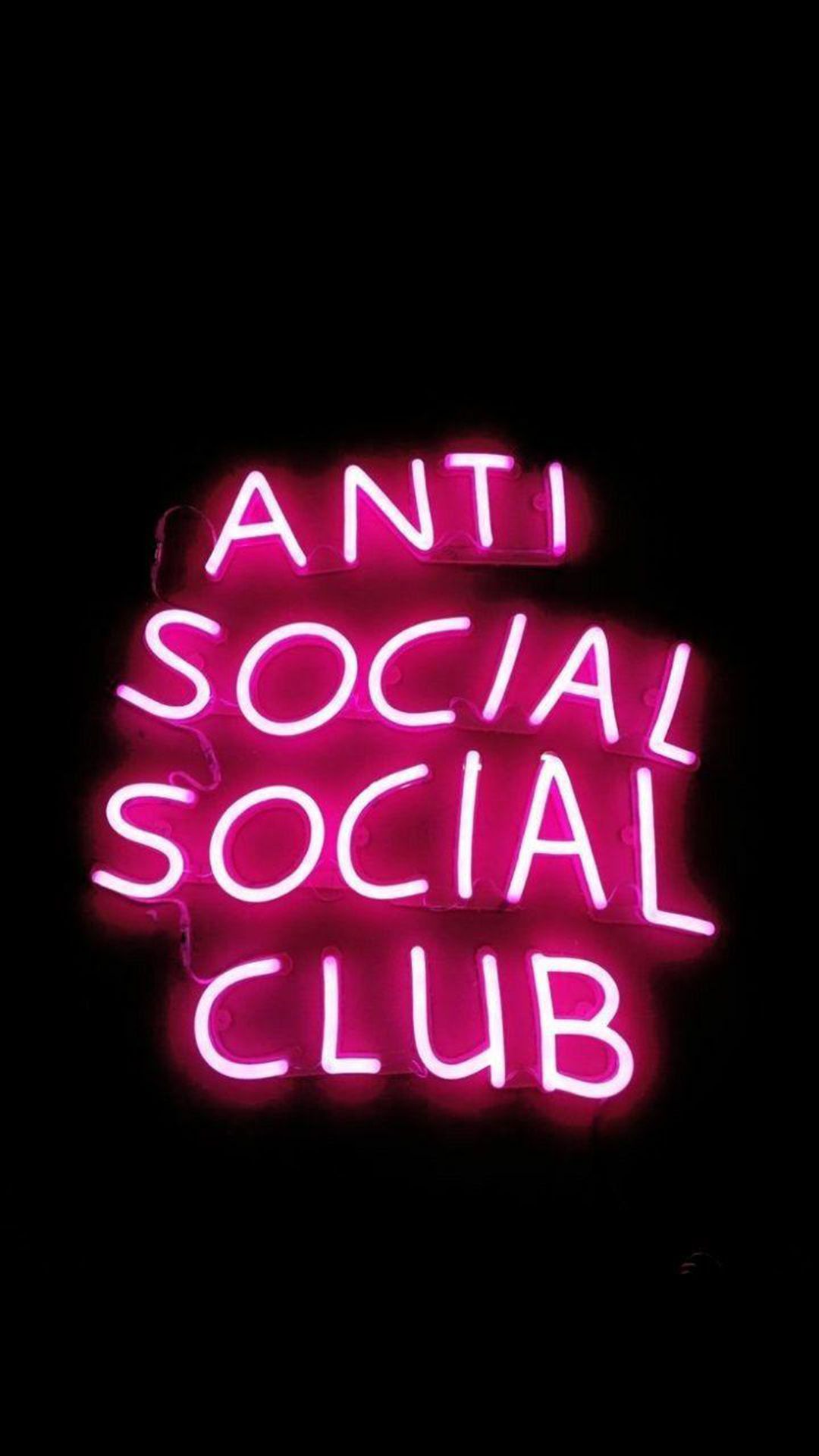 Anti social club neon sign - Neon pink