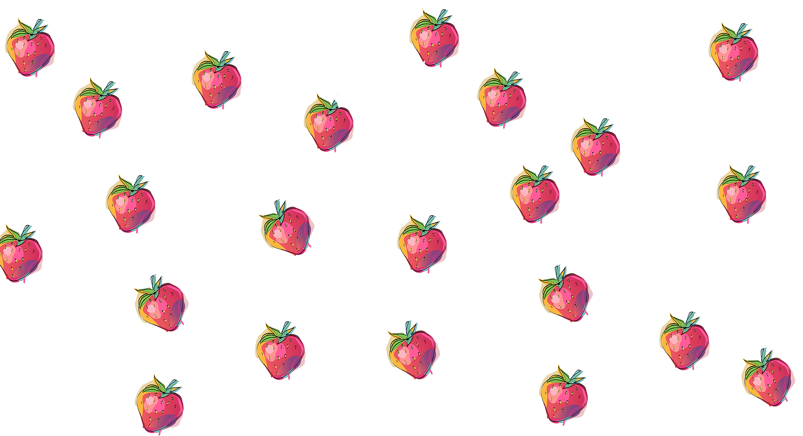 A pattern of strawberries on white background - Strawberry