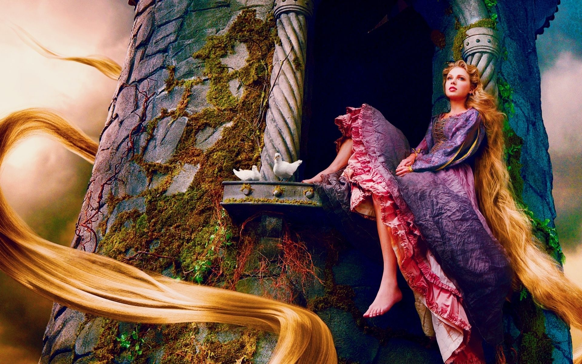 Taylor Swift as Rapunzel HD wallpaper