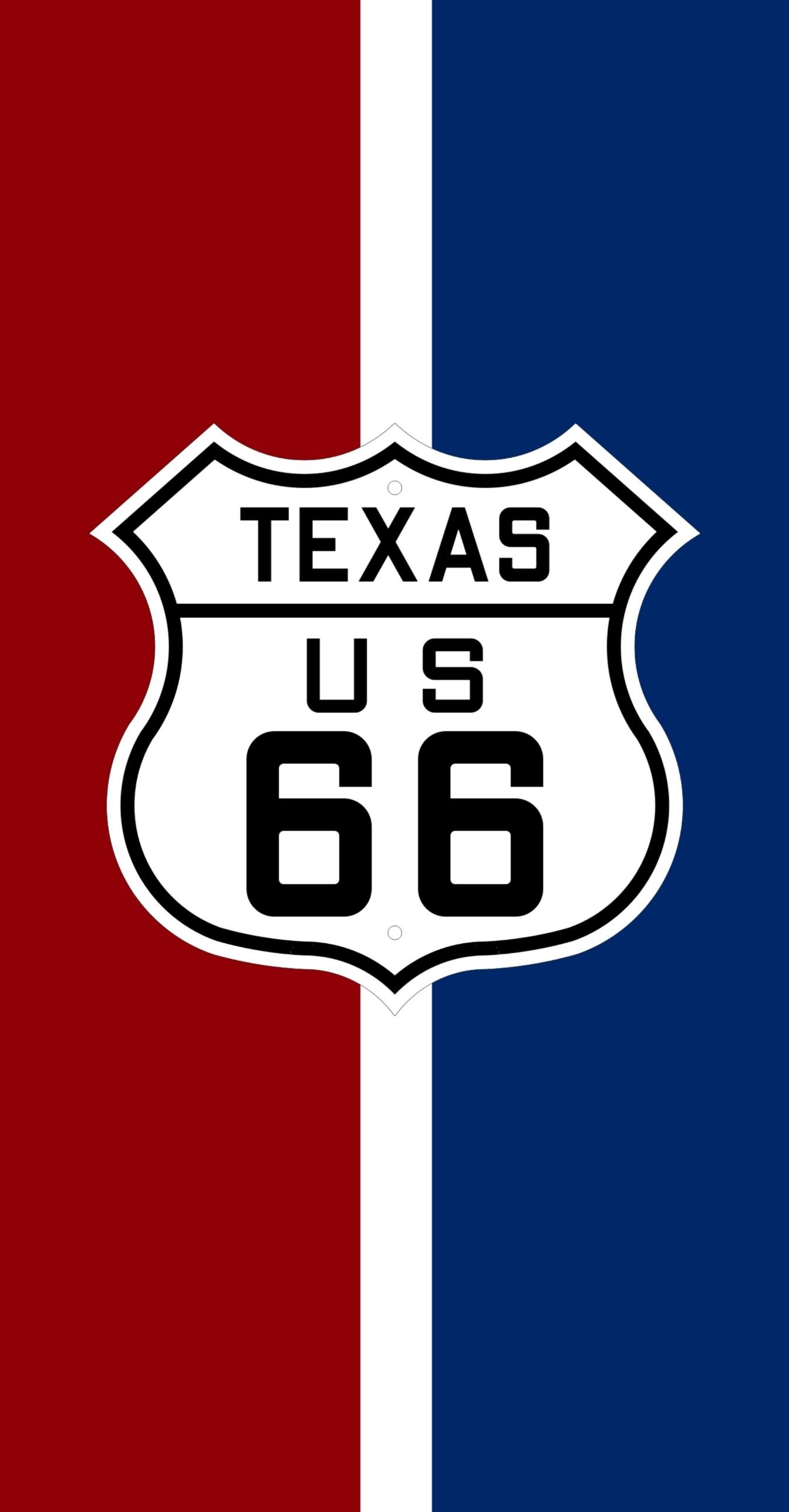 Route 66 Texas sign on a red, white and blue background - Texas