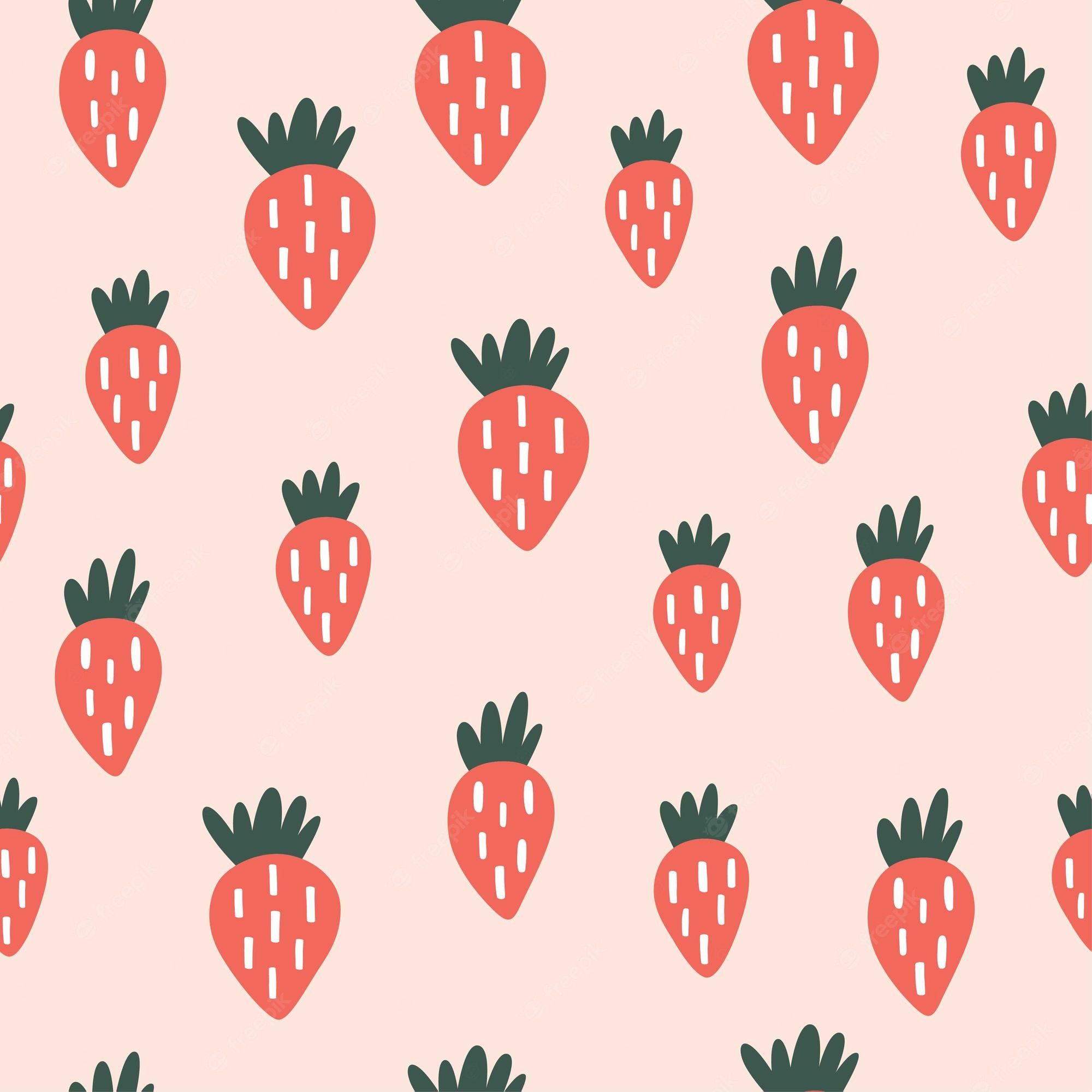 A pattern of strawberries on pink background - Strawberry