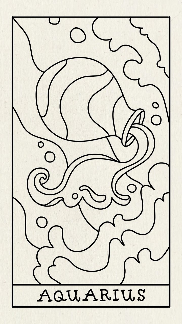 Free: Abstract Aquarius iPhone wallpaper, doodle. Free Vector Illustration