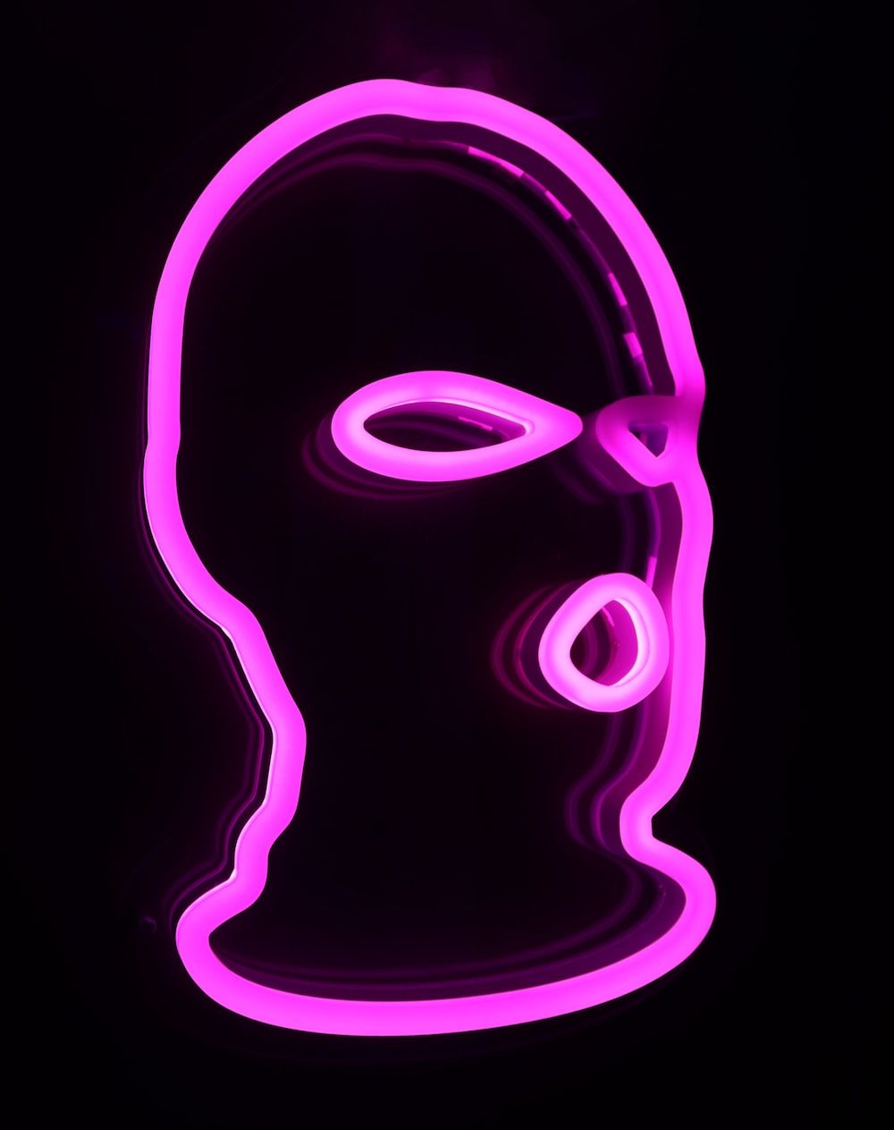 black and pink mask photo