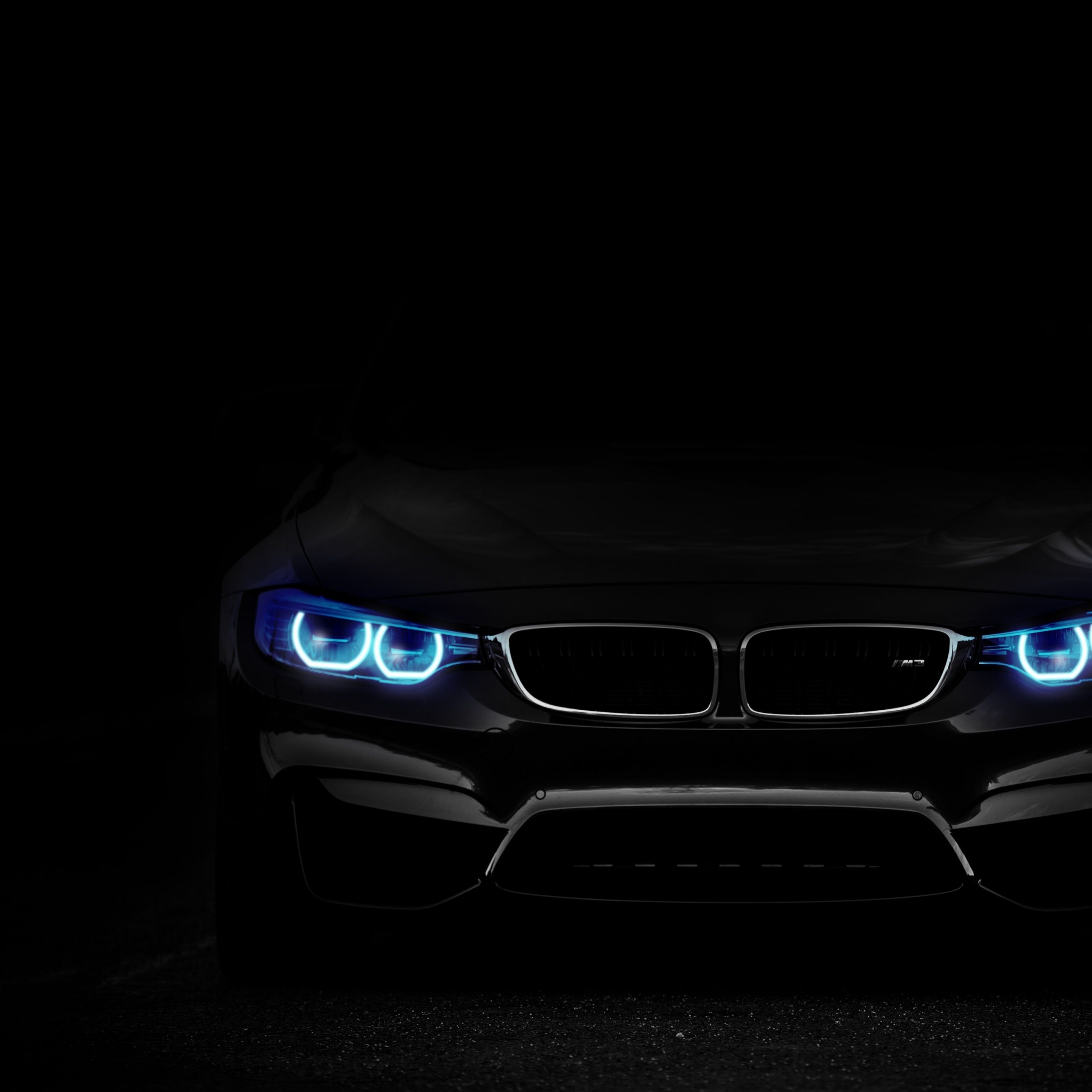 BMW M3 Wallpaper 4K, Angel Eyes, Black Dark