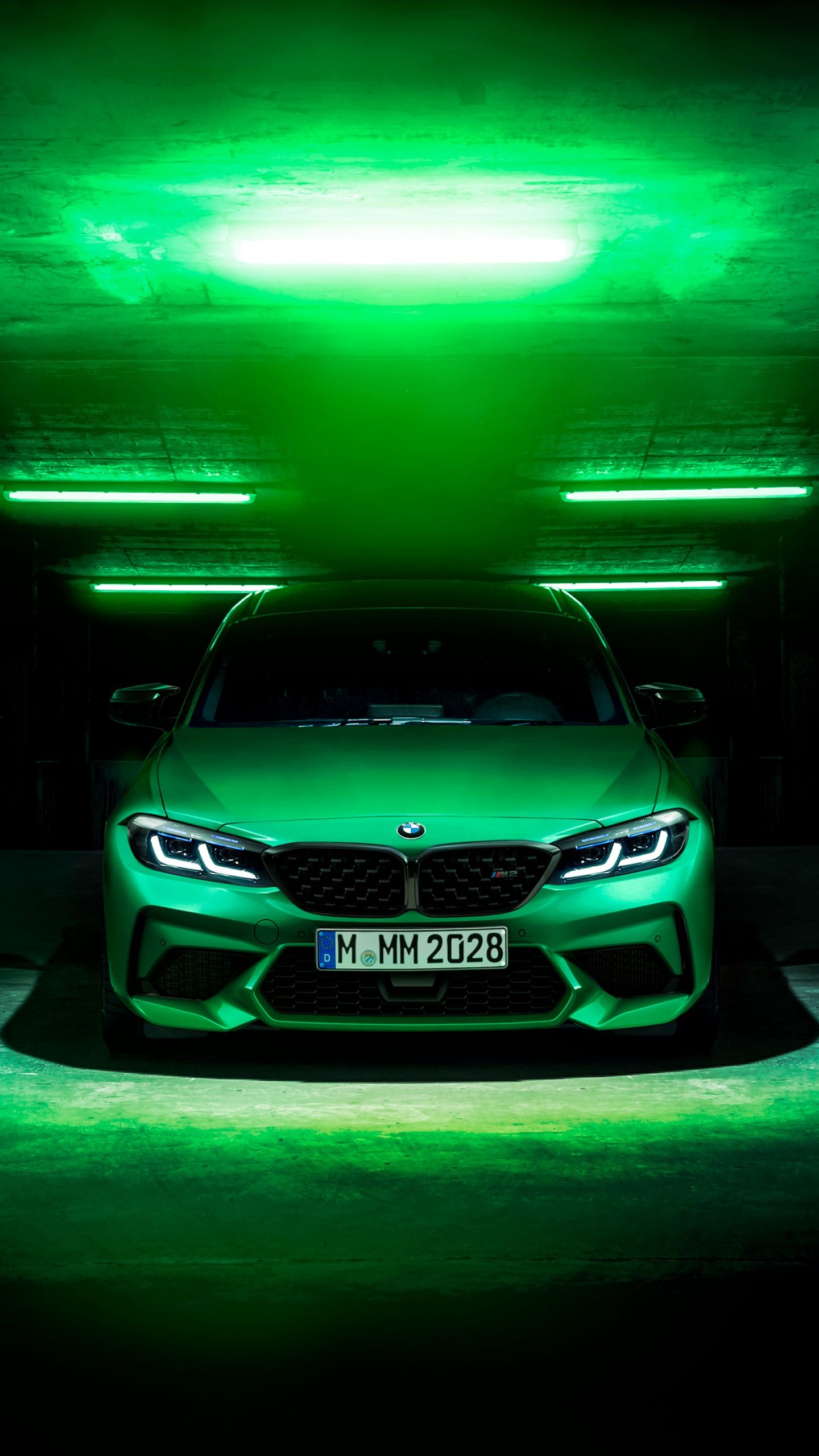BMW M2 Wallpaper 4K, Green, Dark background, Cars