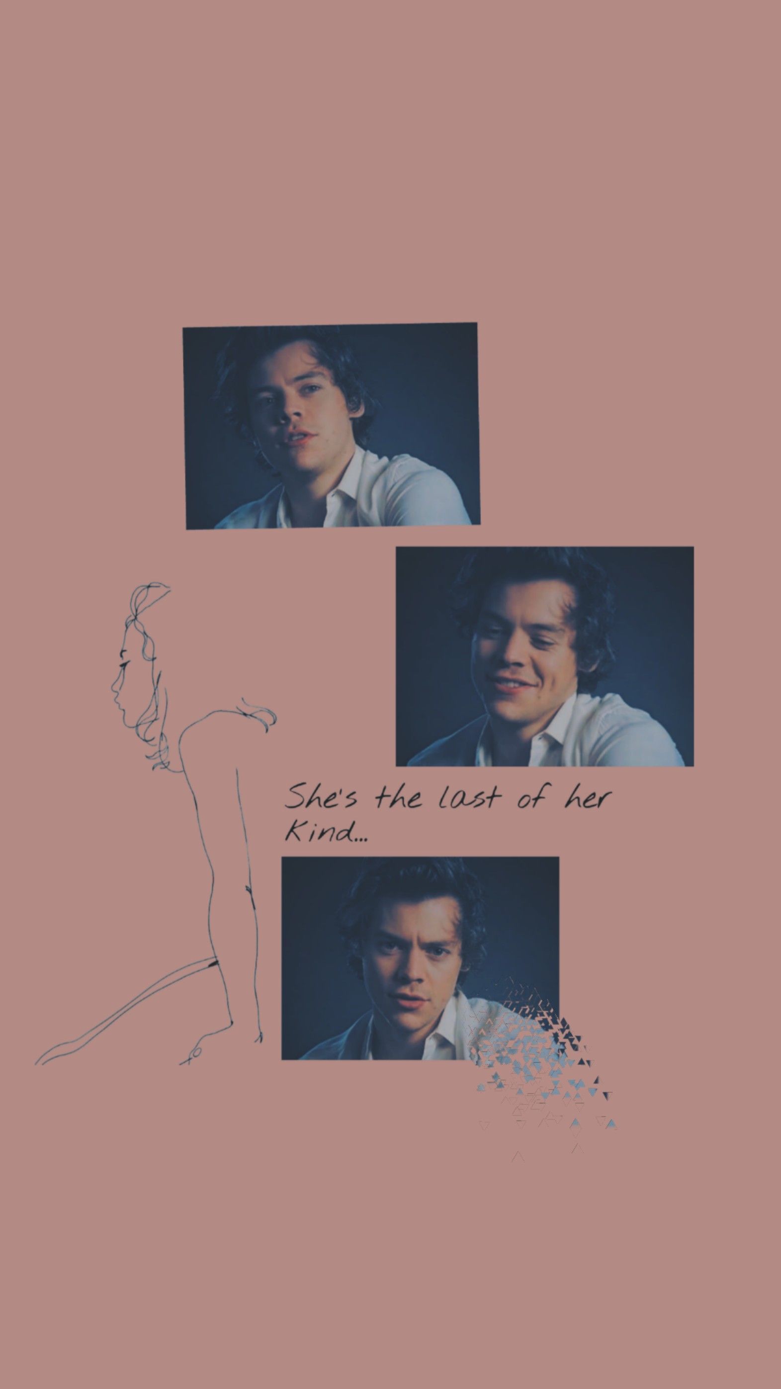 A picture of four different pictures on one page - Harry Styles