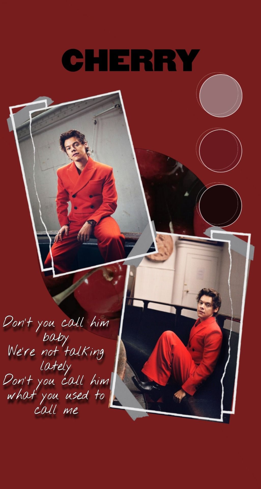 Harry Styles Cherry Wallpaper I Made For My Phone Let Me Know If You Want Me To Make More - Harry Styles