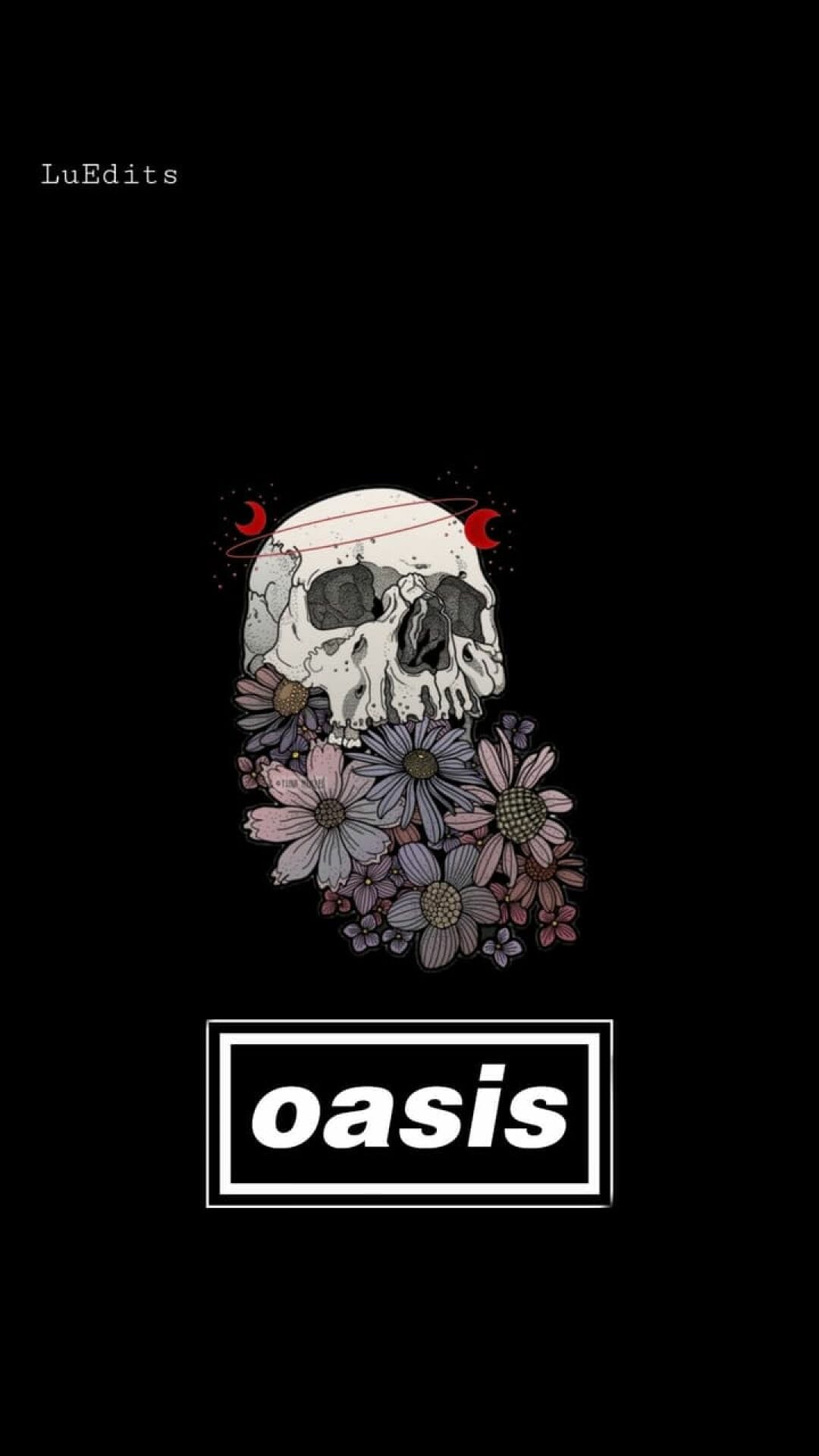 Oasis phone wallpaper I made! Credit to the artist of the skull - Skull