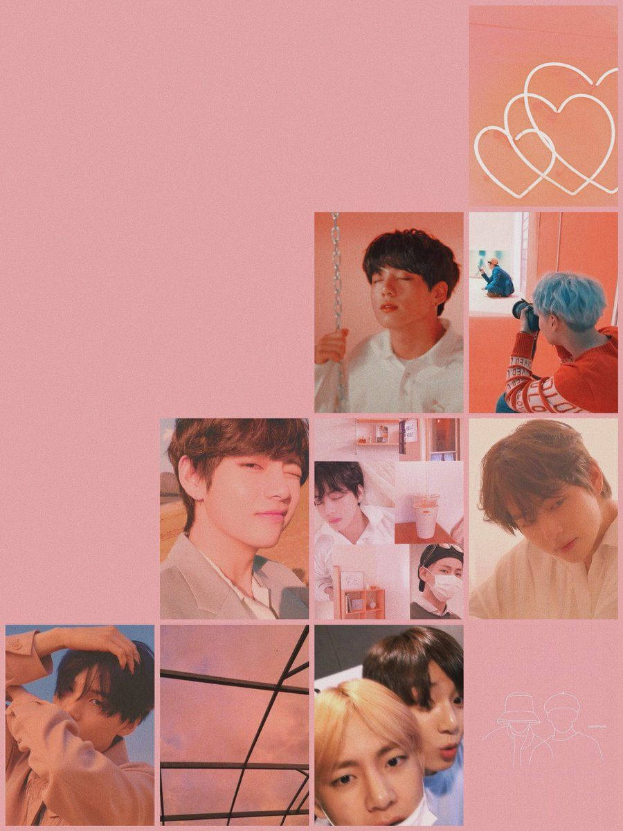 A collage of pictures with different people in them - BTS, profile picture