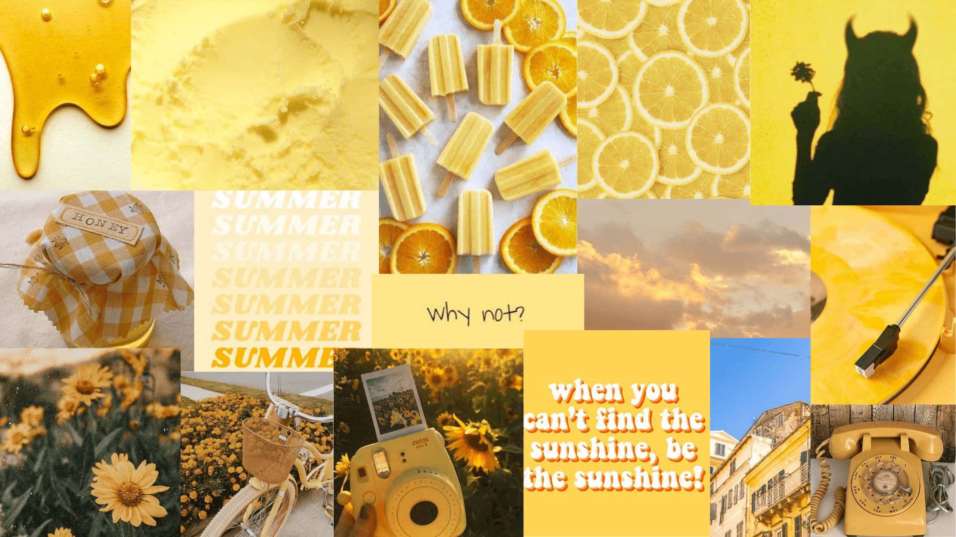 Free Yellow Aesthetic Collage Wallpaper Downloads, Yellow Aesthetic Collage Wallpaper for FREE