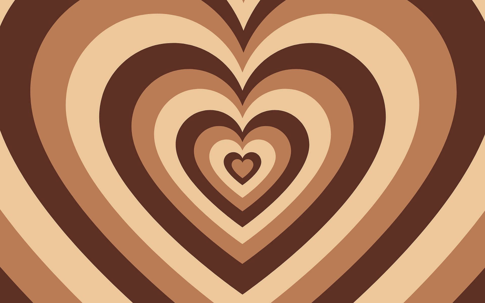 A heart made up of smaller hearts, all in different shades of brown. - Heart