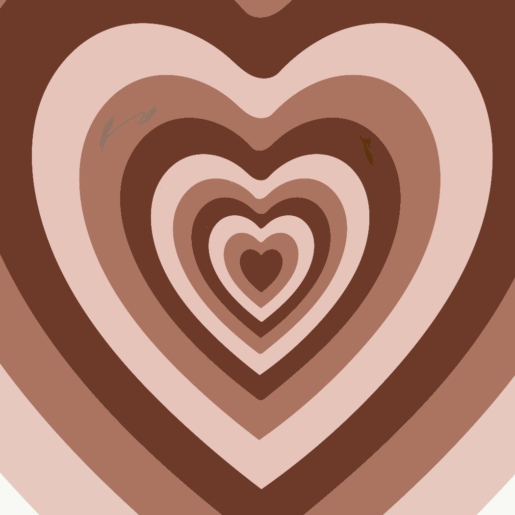 A heart shape with different shades of brown and pink - Heart