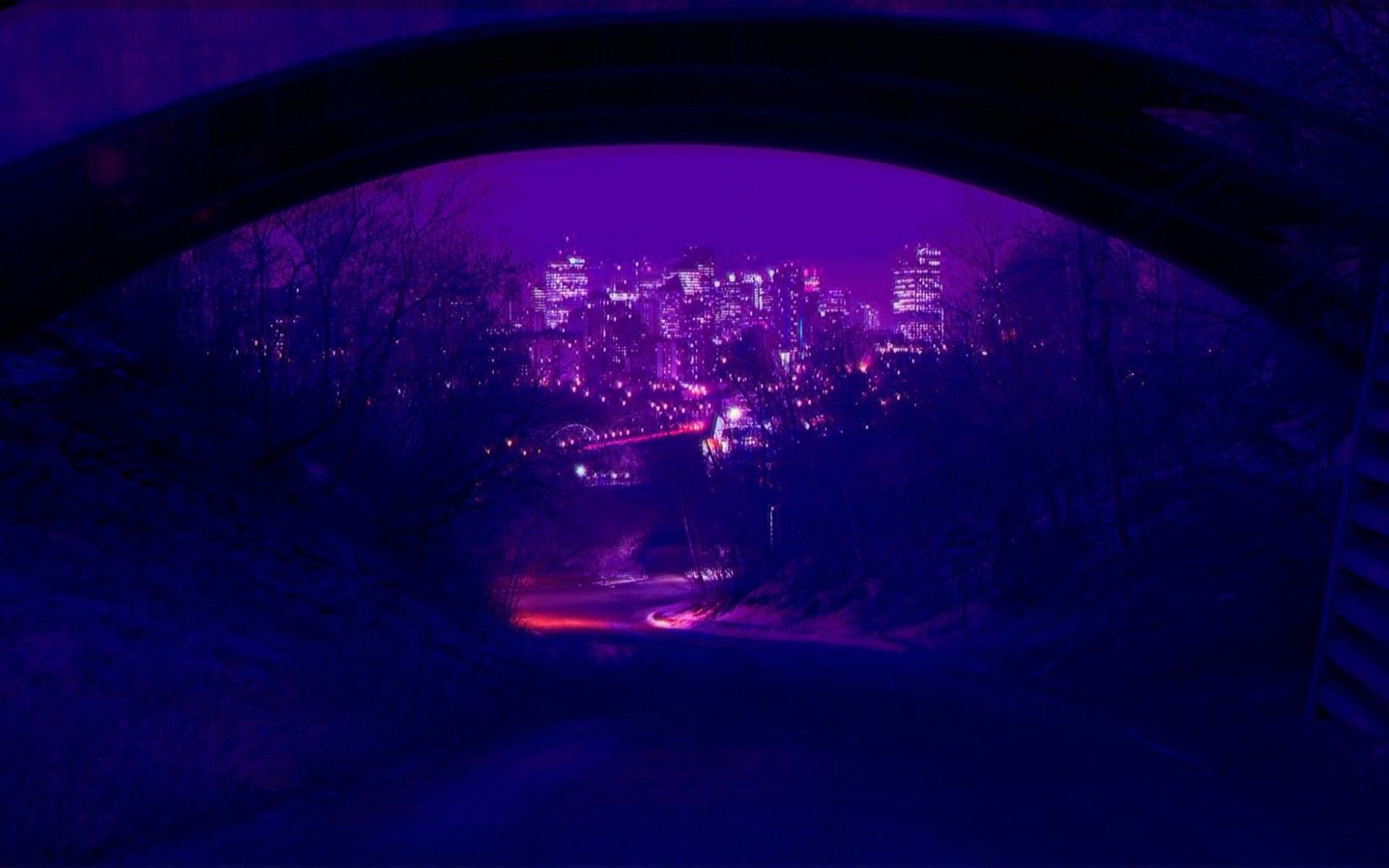 A tunnel with purple lighting underneath it - Purple quotes, Euphoria