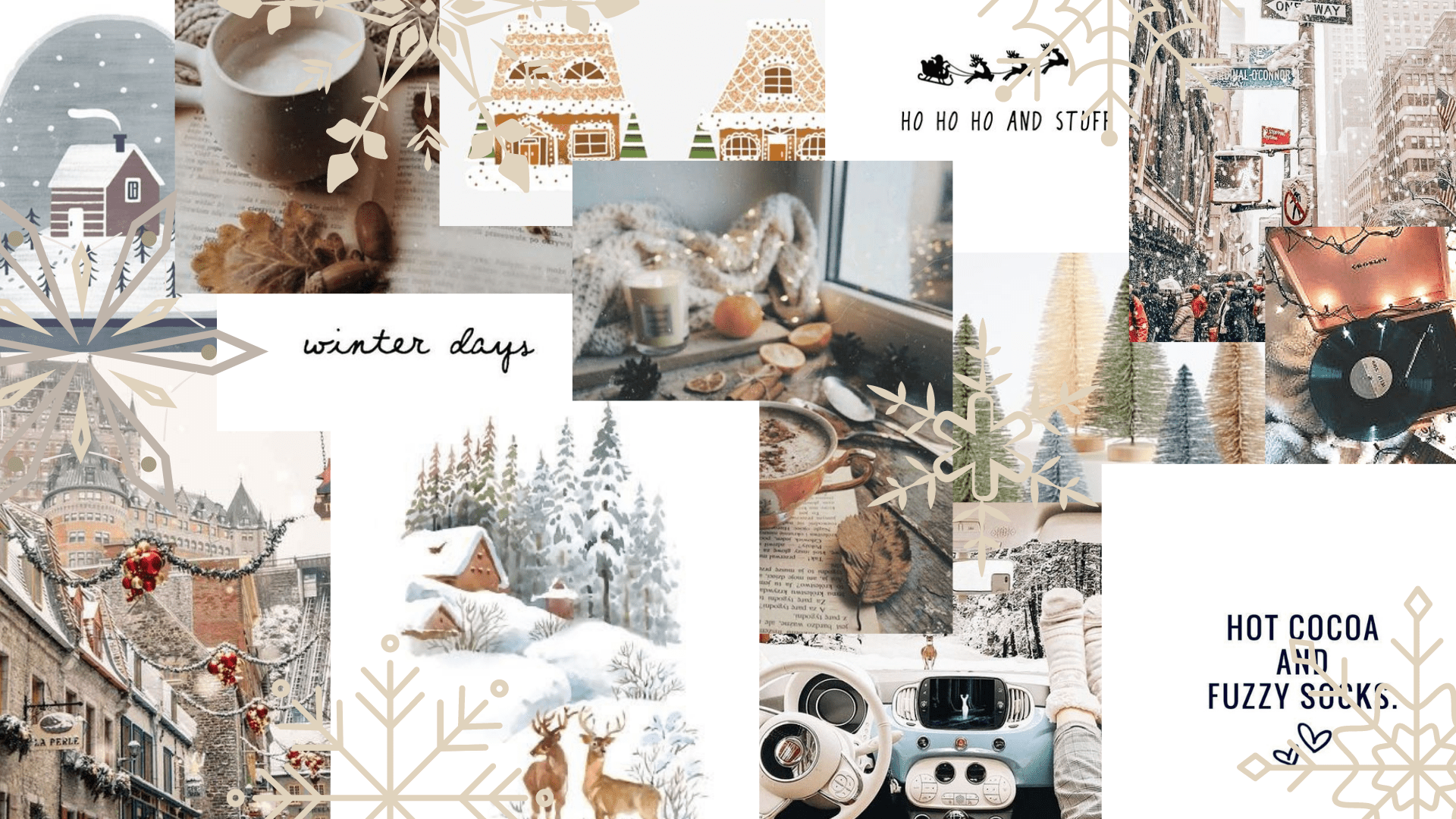A collage of pictures with winter themes - Winter, white Christmas