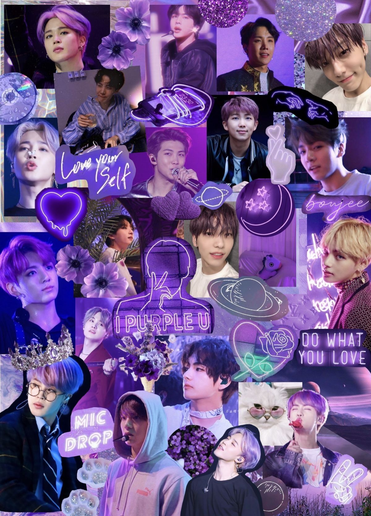Bts purple aesthetic Wallpaper Download