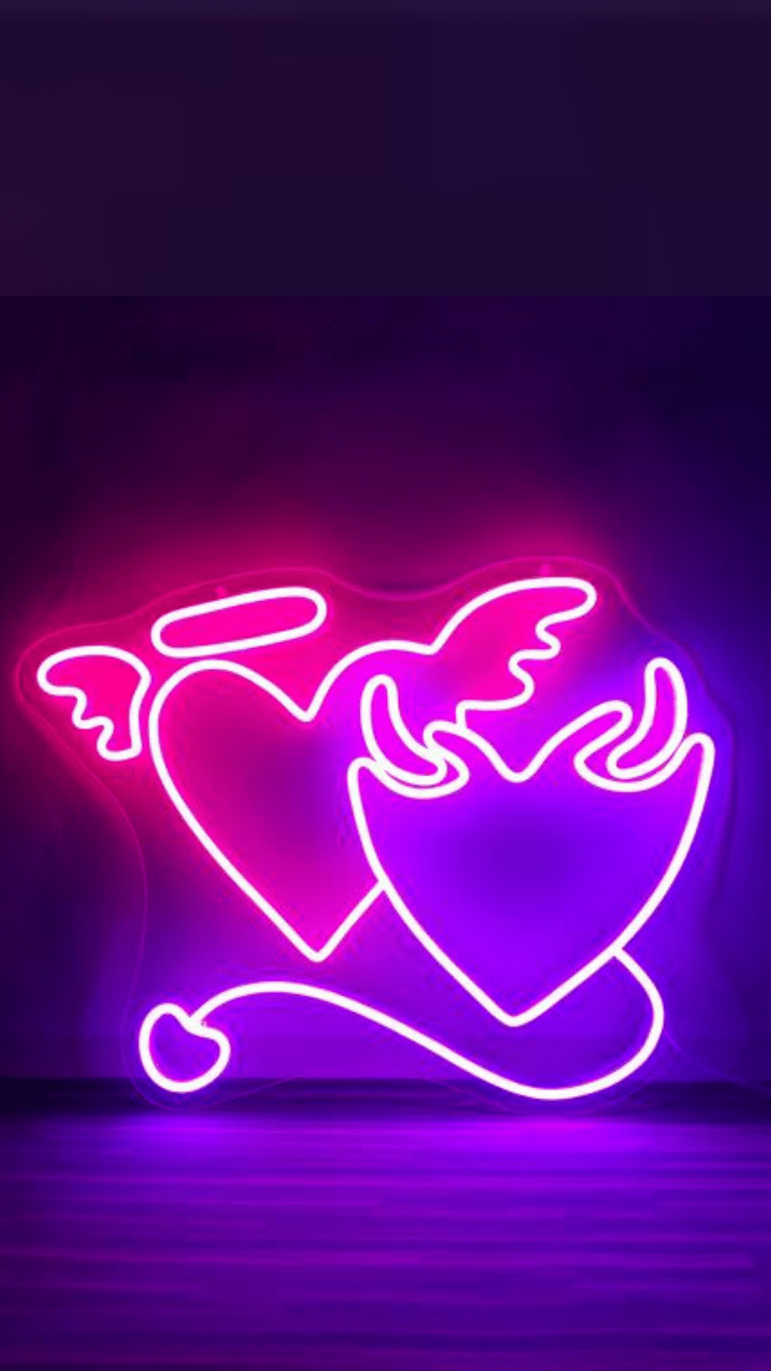 A neon sign with two hearts and an arrow - Baddie
