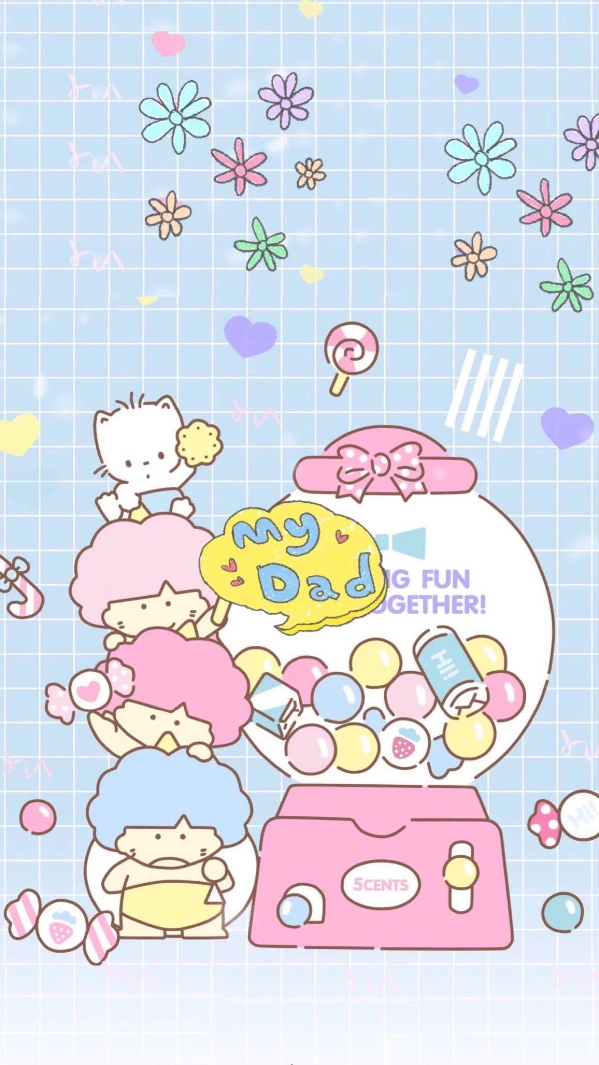 A hello kitty themed phone screen - Sanrio, kawaii