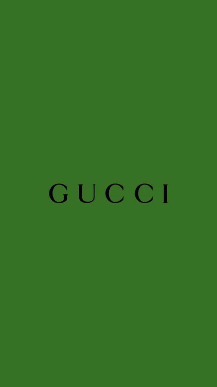 A green background with the word Gucci in black - Neon green, lime green, Gucci