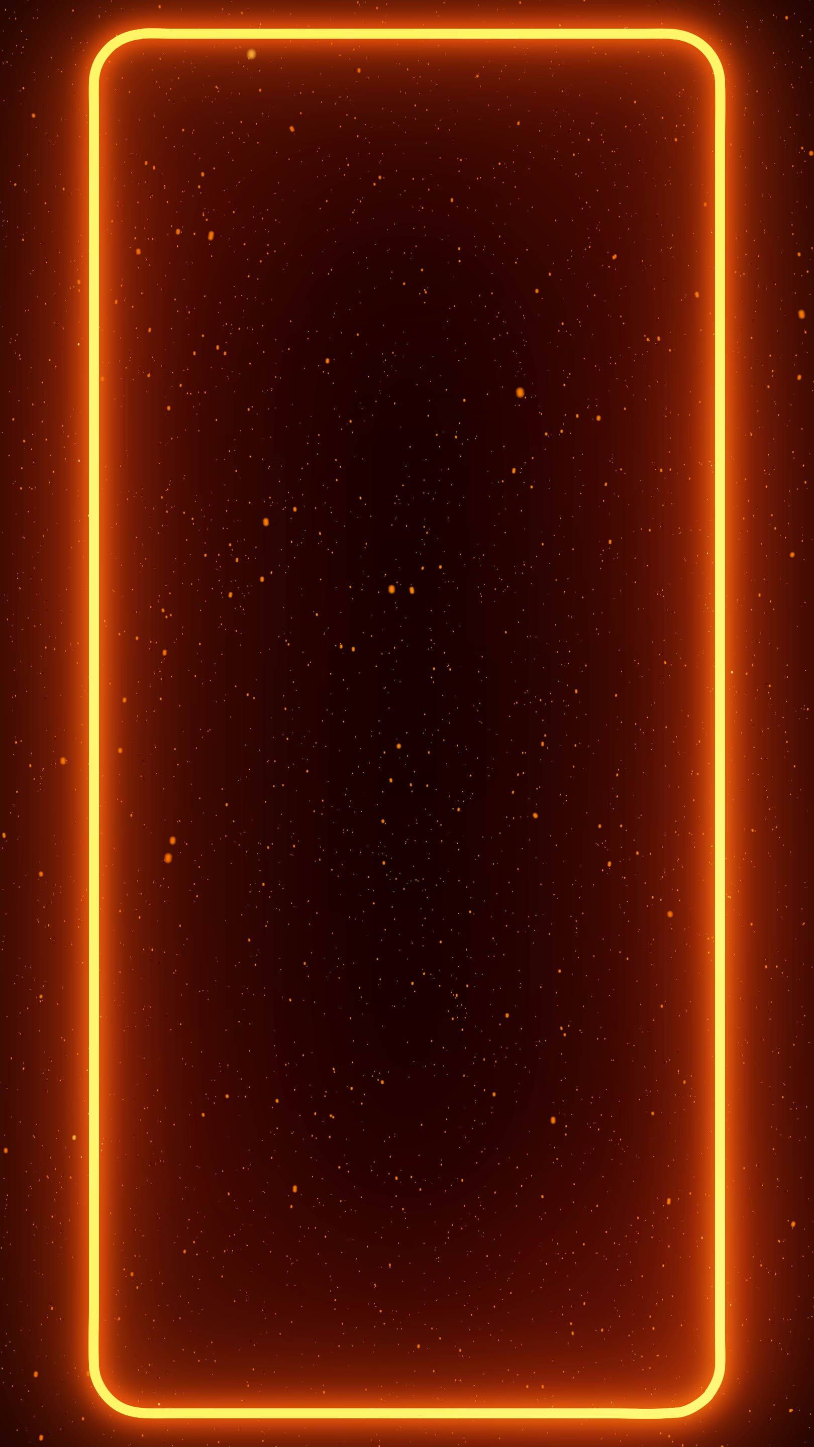 A neon frame with stars in the background - Neon orange