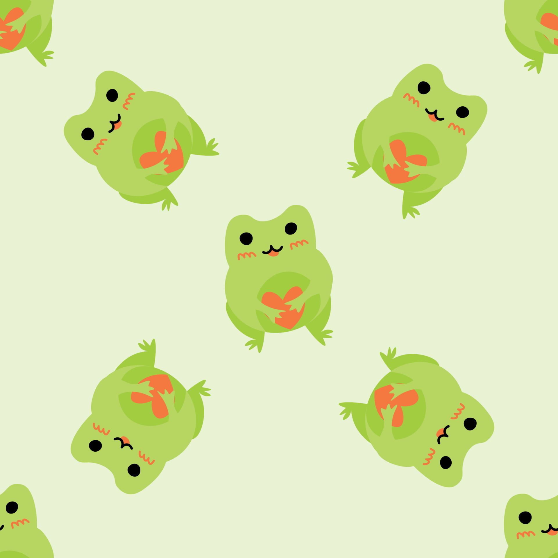 Cute cartoon frogs with hearts. Enamored green toads. Vector animal characters seamless pattern of amphibian toad drawing.Childish design for baby clothes, bedding, textiles, print, wallpaper