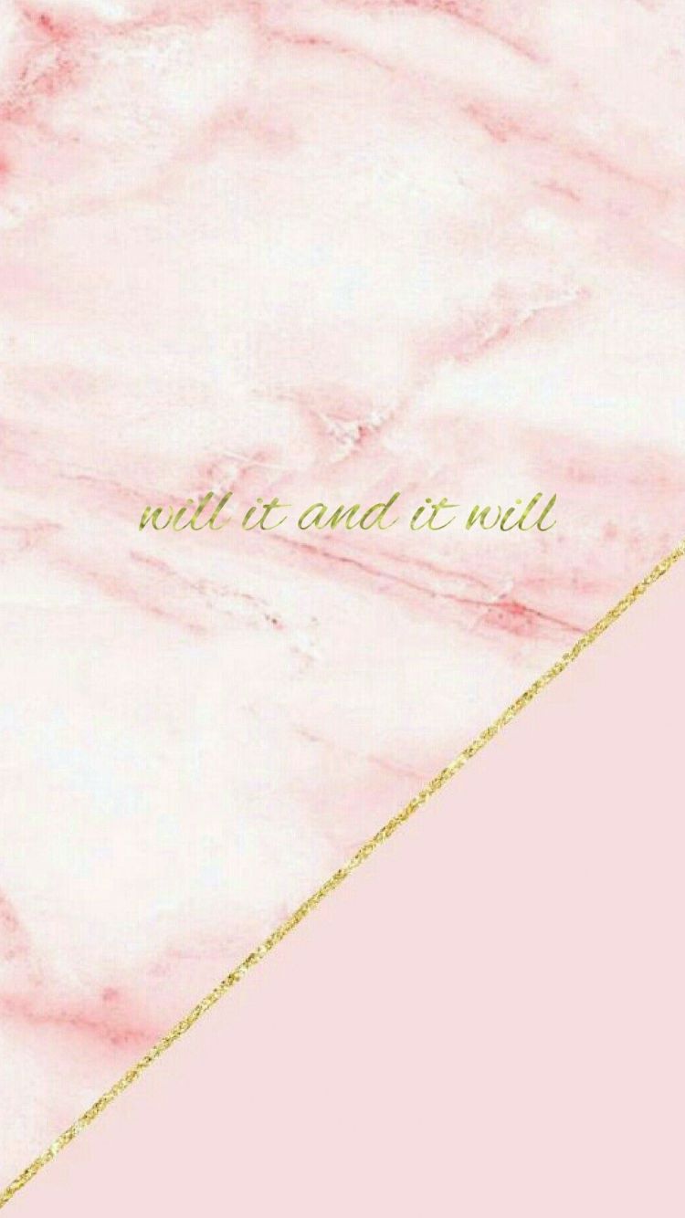 Pink marble phone background with the words 