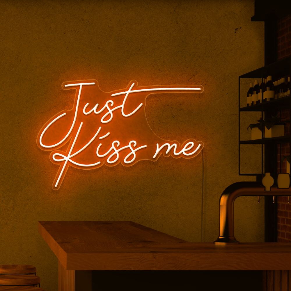 Just Kiss Me Neon Sign. Sketch & Etch AU