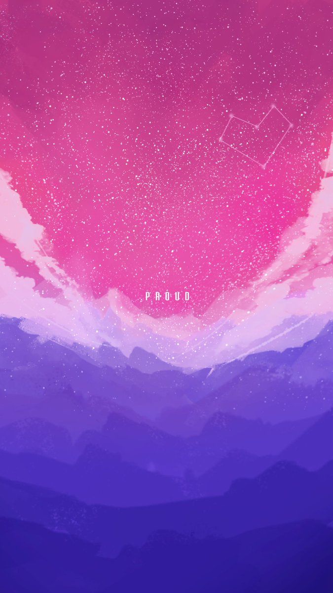 A pink and purple sky with stars in the background - Pride