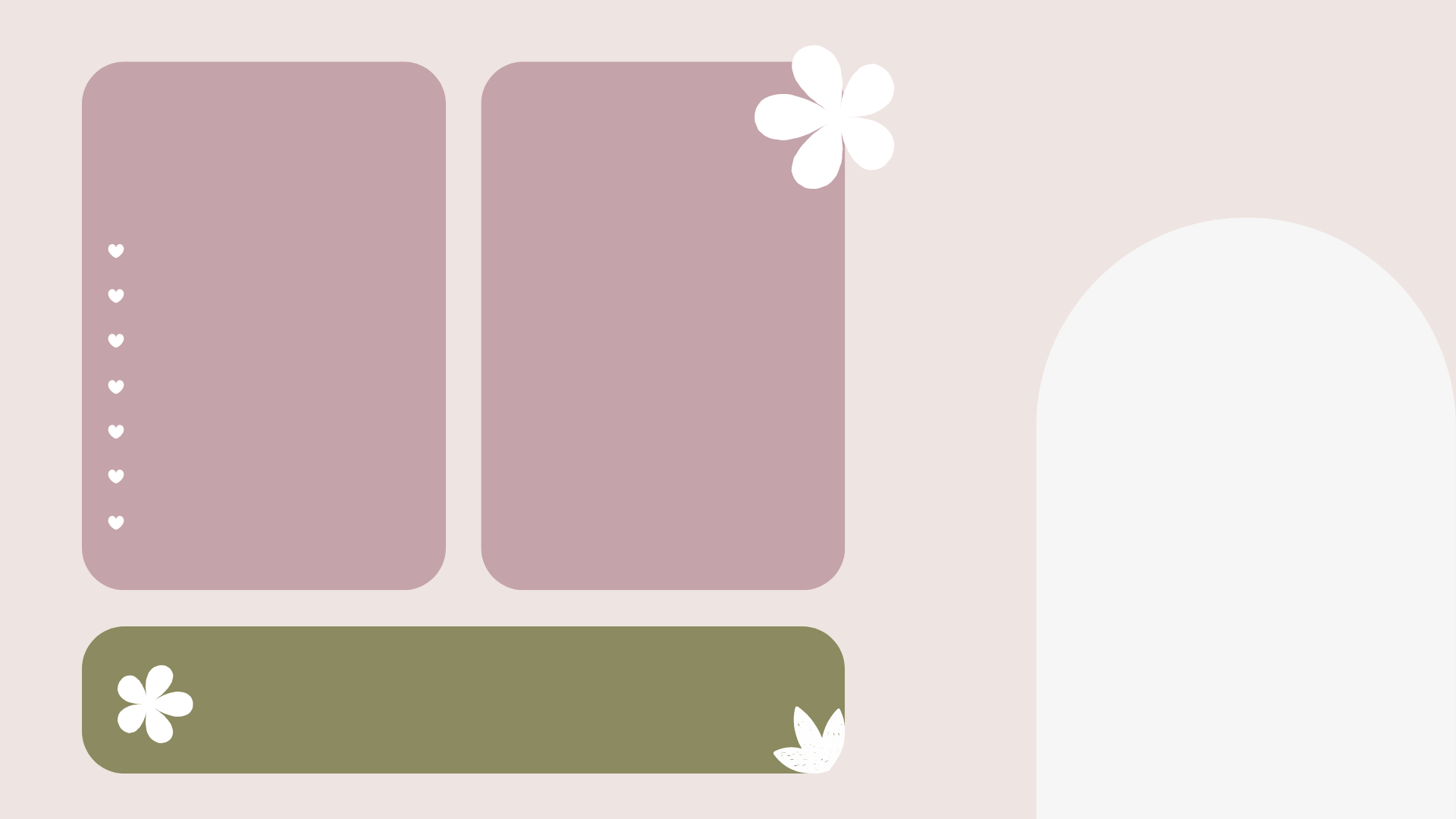 An image of three different sections of a template with flowers on them. - MacBook, desktop, TikTok, iMac