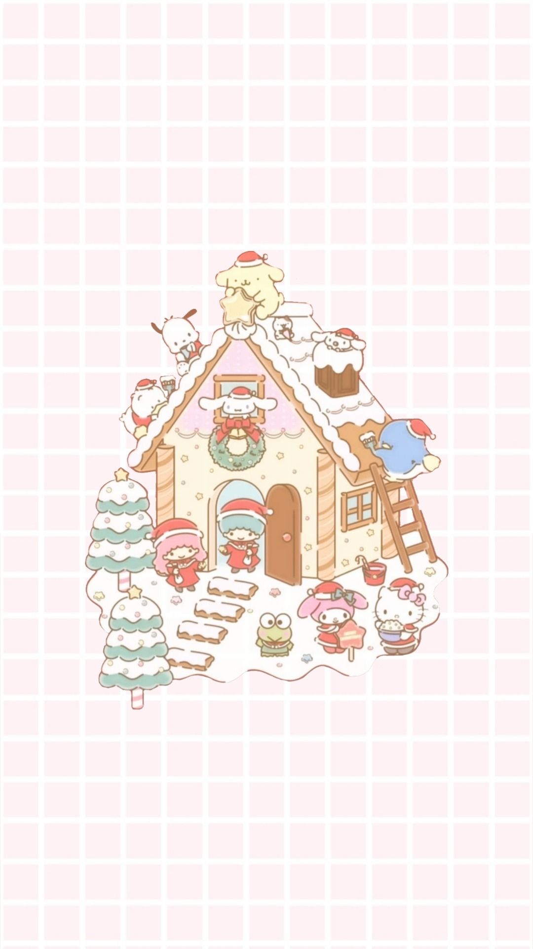 A cute cartoon house with many different animals - Sanrio