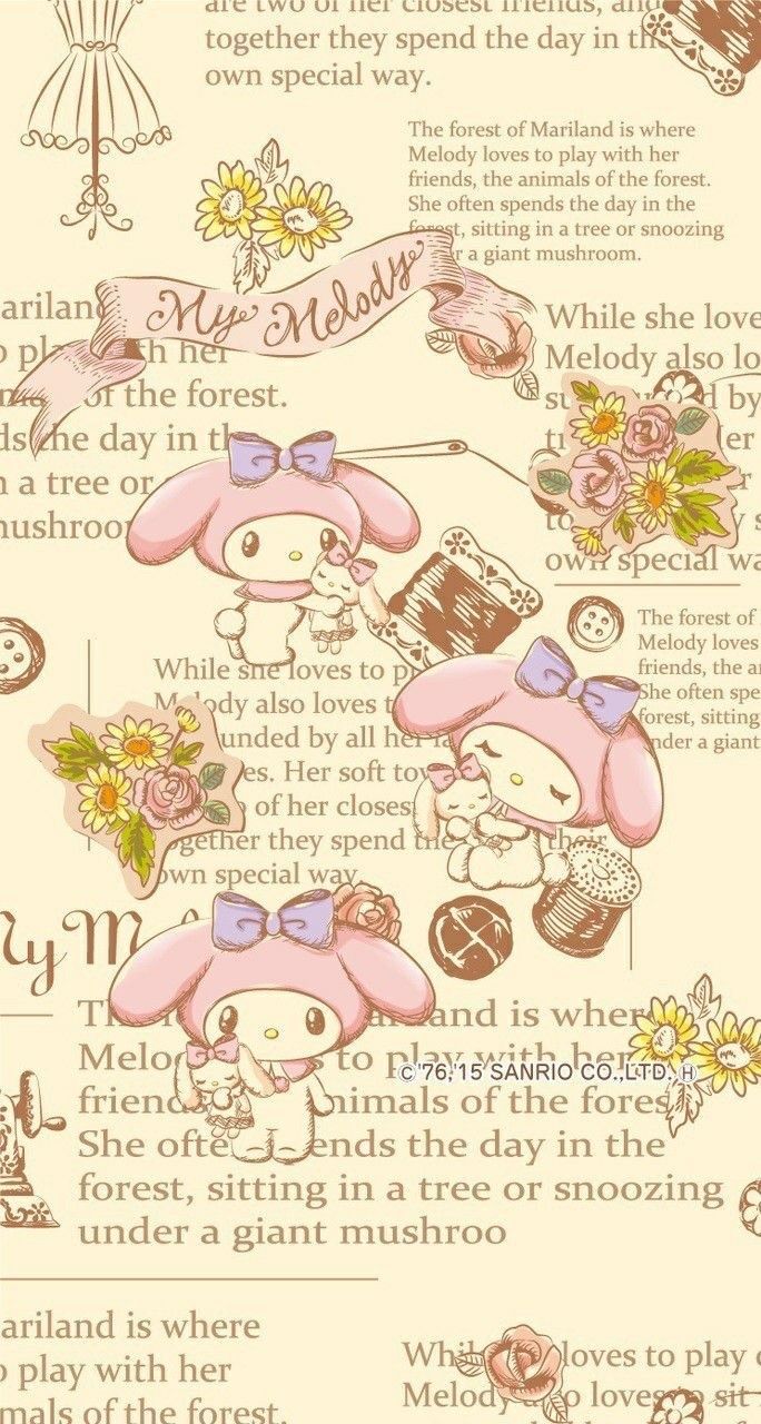 A cute cartoon character is shown on this wallpaper - Sanrio