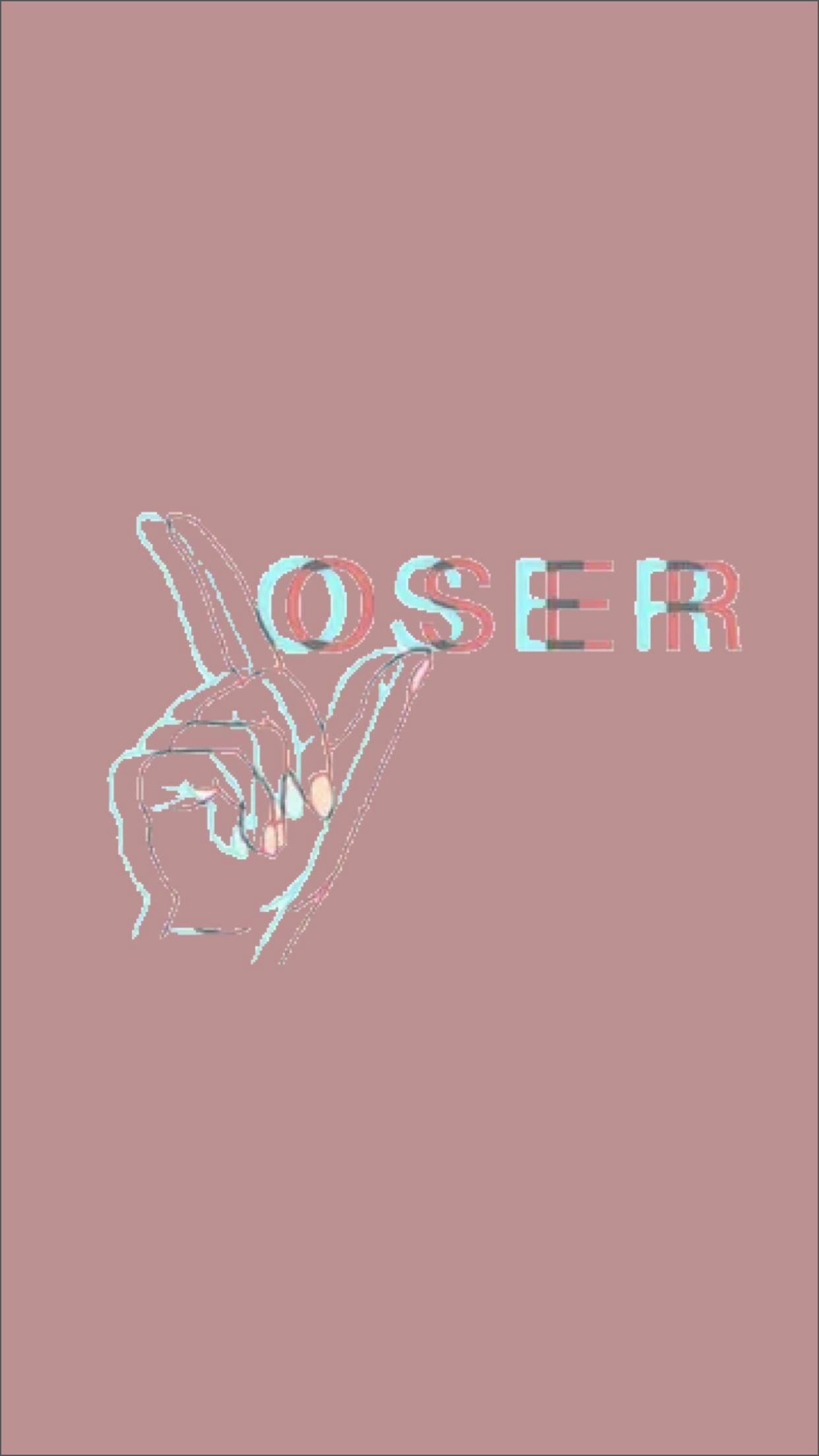 A poster with the word oser in pink and blue - Funny