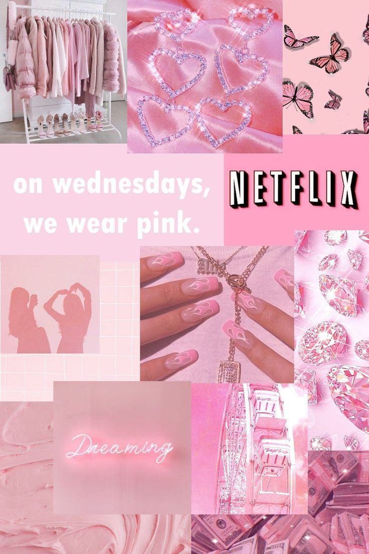 Aesthetic background with the words on Wednesdays, we wear pink. - Soft pink