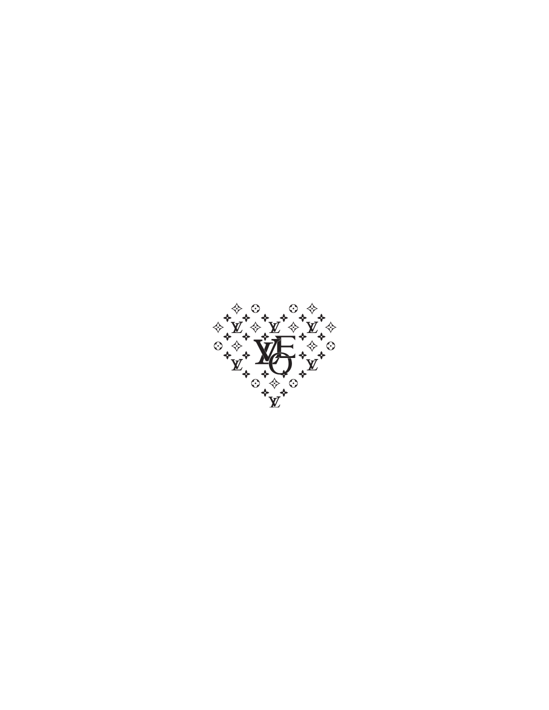 A green background with a heart symbol in the middle - Louis Vuitton