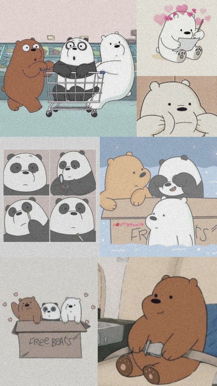 A series of pictures with different bears in them - We Bare Bears