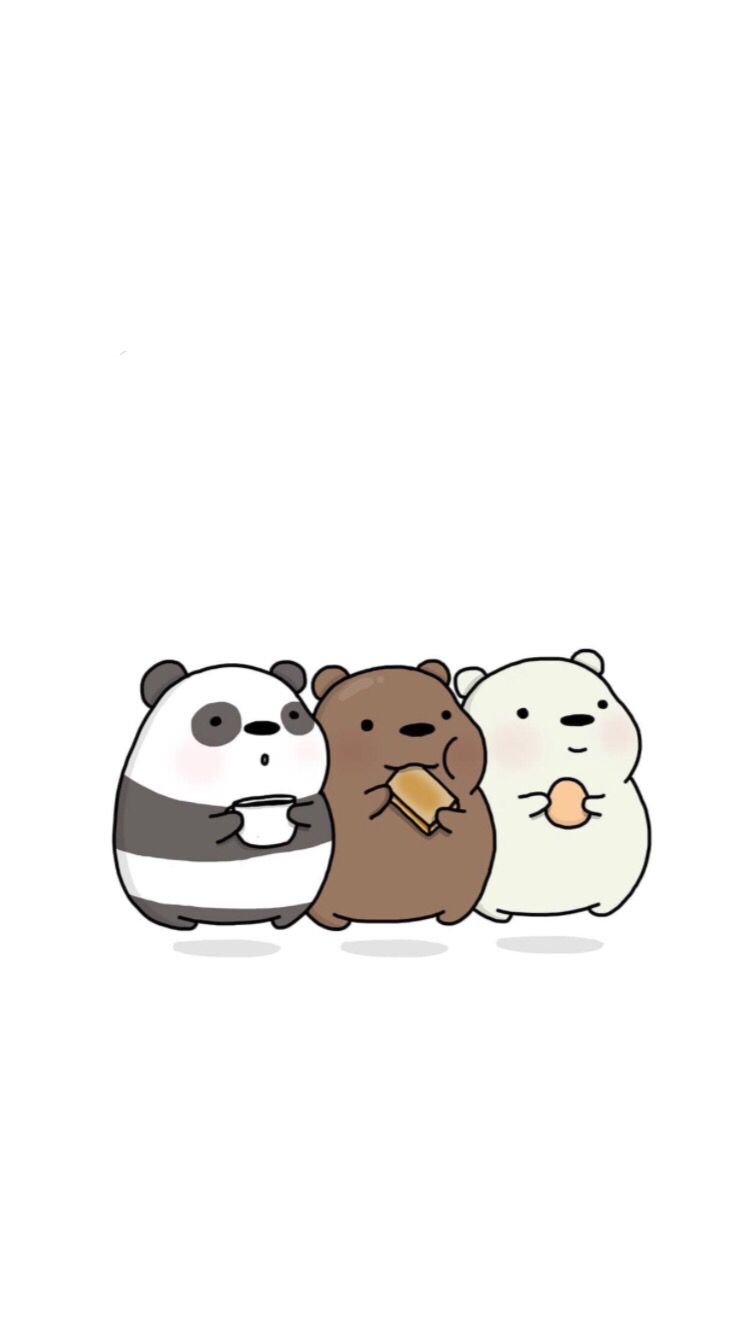 Three cute bears are standing together - We Bare Bears