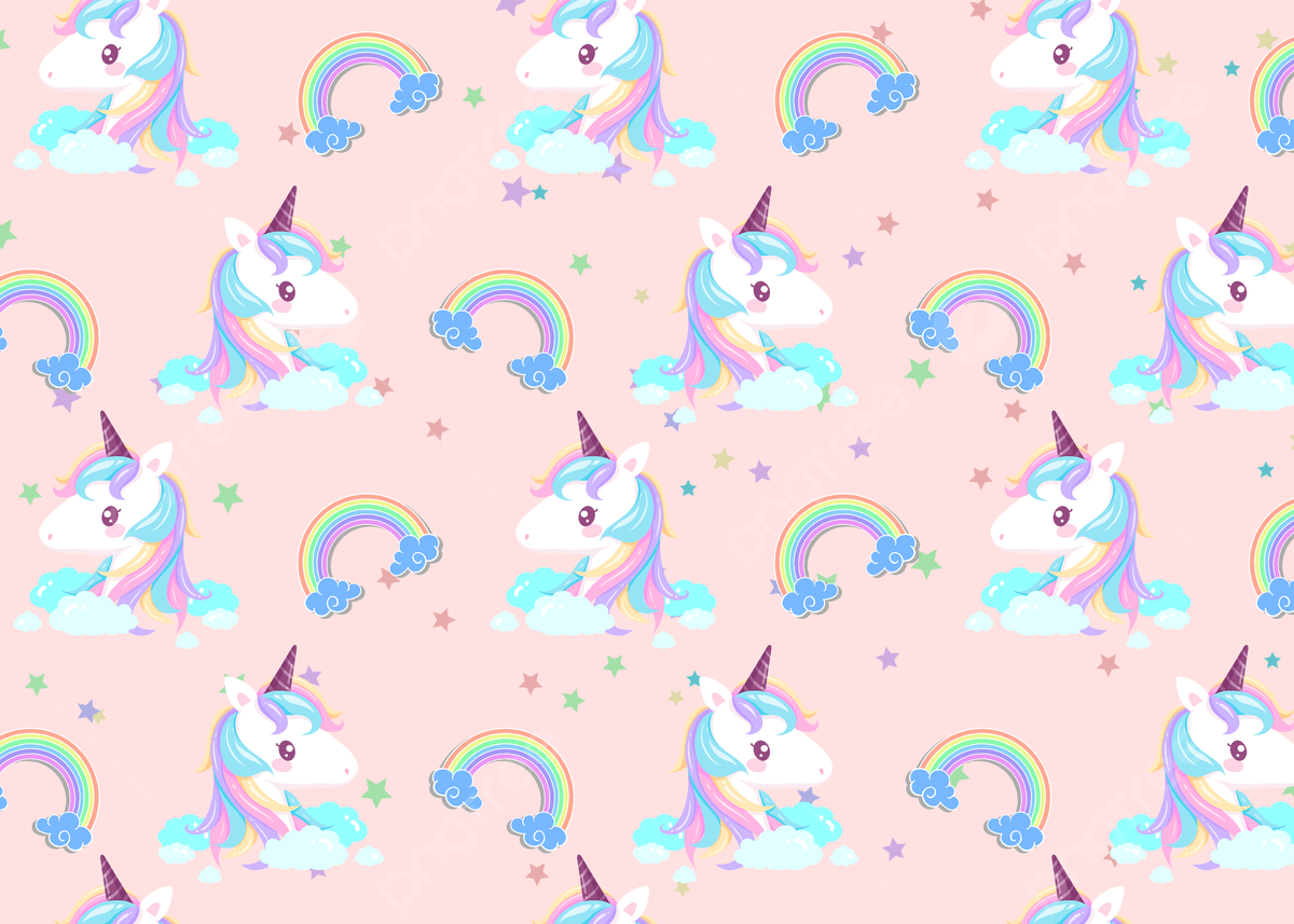 A pattern of unicorns, clouds, and rainbows - Unicorn