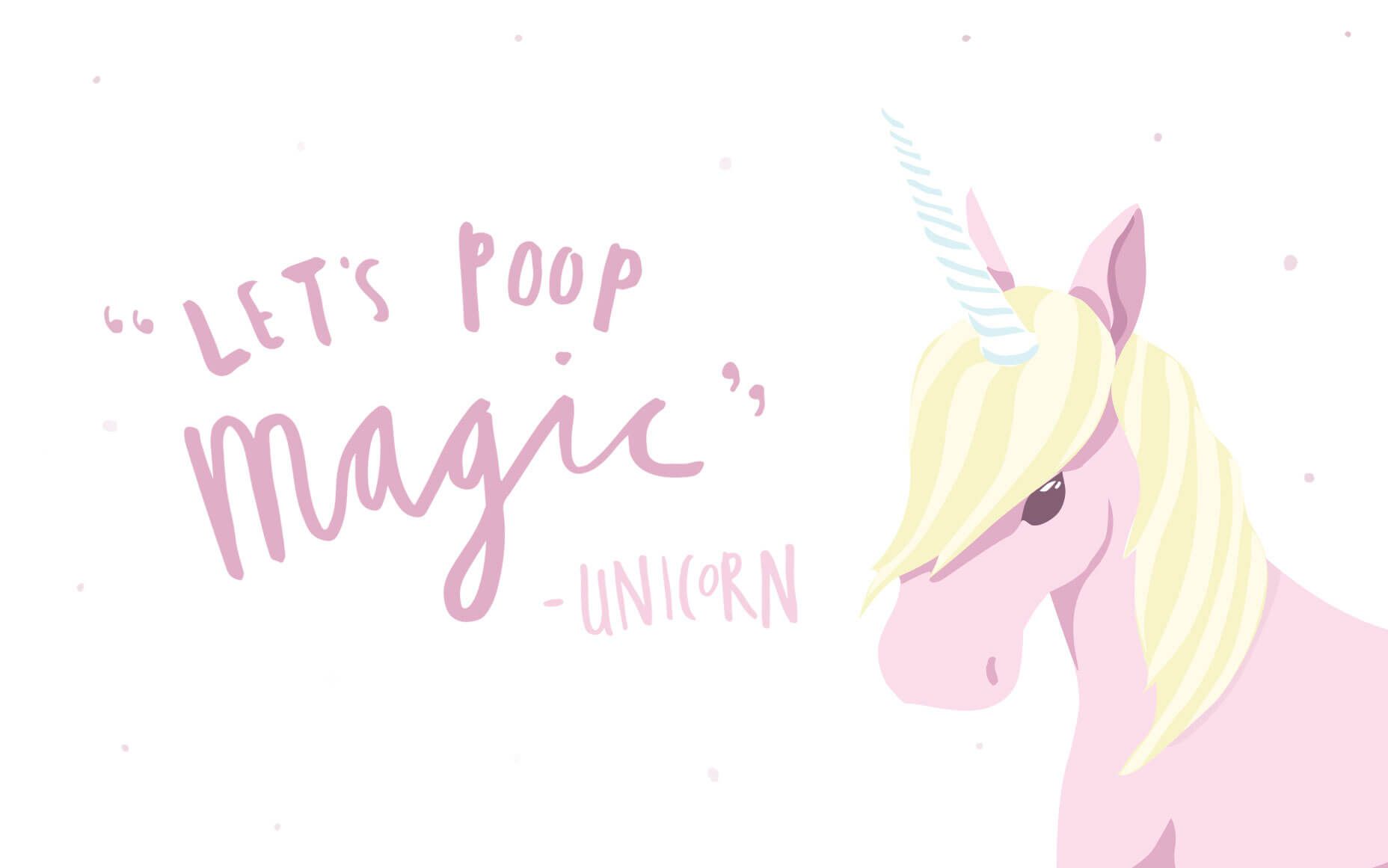 A cartoon unicorn with the words 