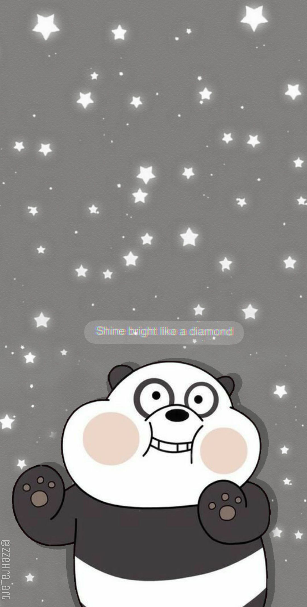 A panda bear with stars in the background - We Bare Bears