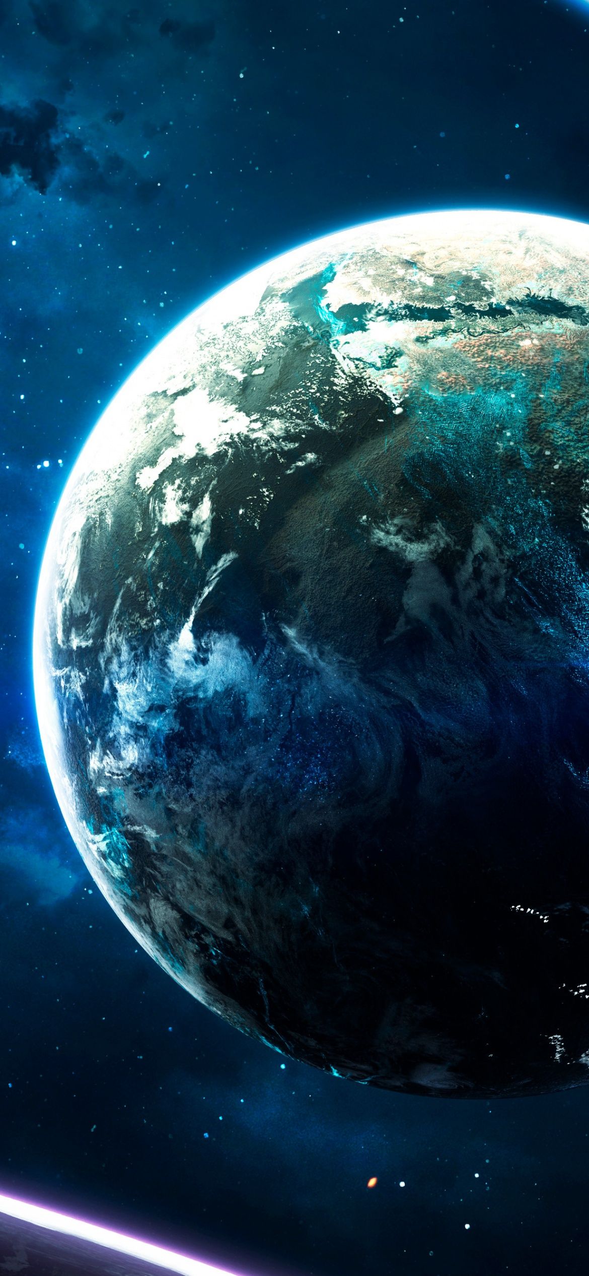 Earth Wallpaper 4K, Cosmos, Stars, Blue, Space