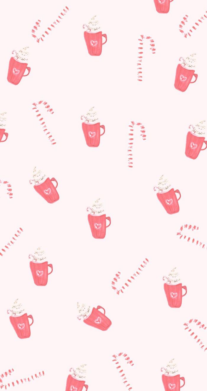 A pattern of red cups and candy canes - Candy cane